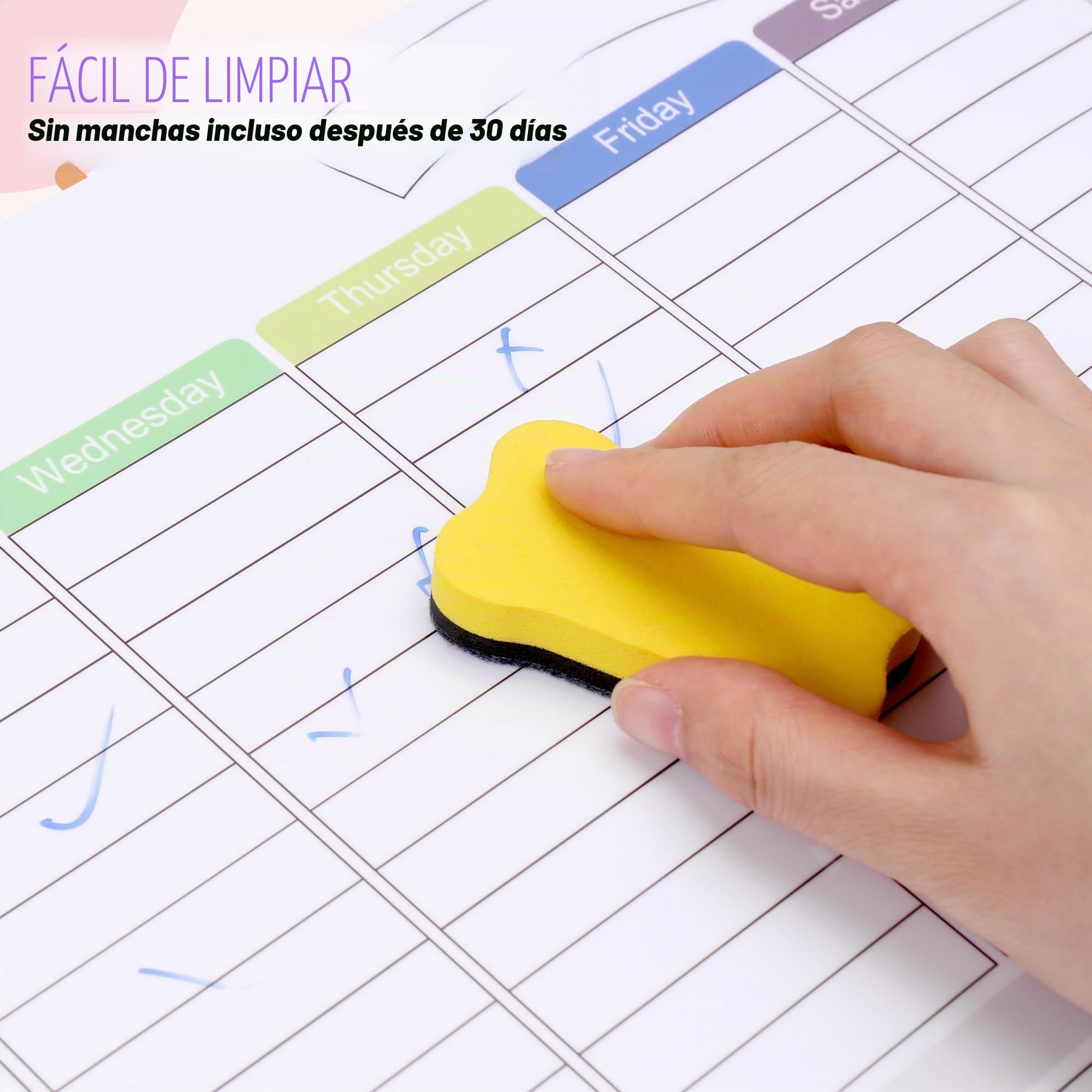 JIANTA Calendario Magnetico Nevera Mensual, 3 Planes Mensual, Semanal y Diario, Planificador Magnético Nevera, Pizarra Magnéticas Nevera, Planificador Semanal incluye 8 marcadores de borrado en seco
