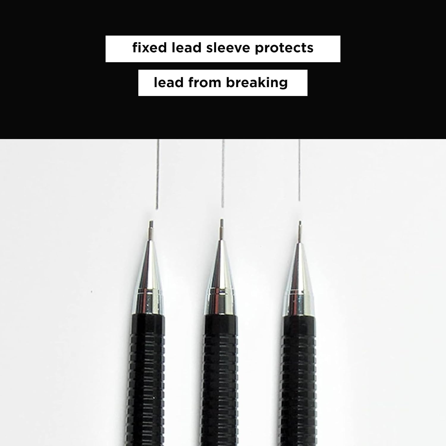 SAKURA Mechanical Pencil 0.7 mm, Black, with 3 Eraser Refills image 4