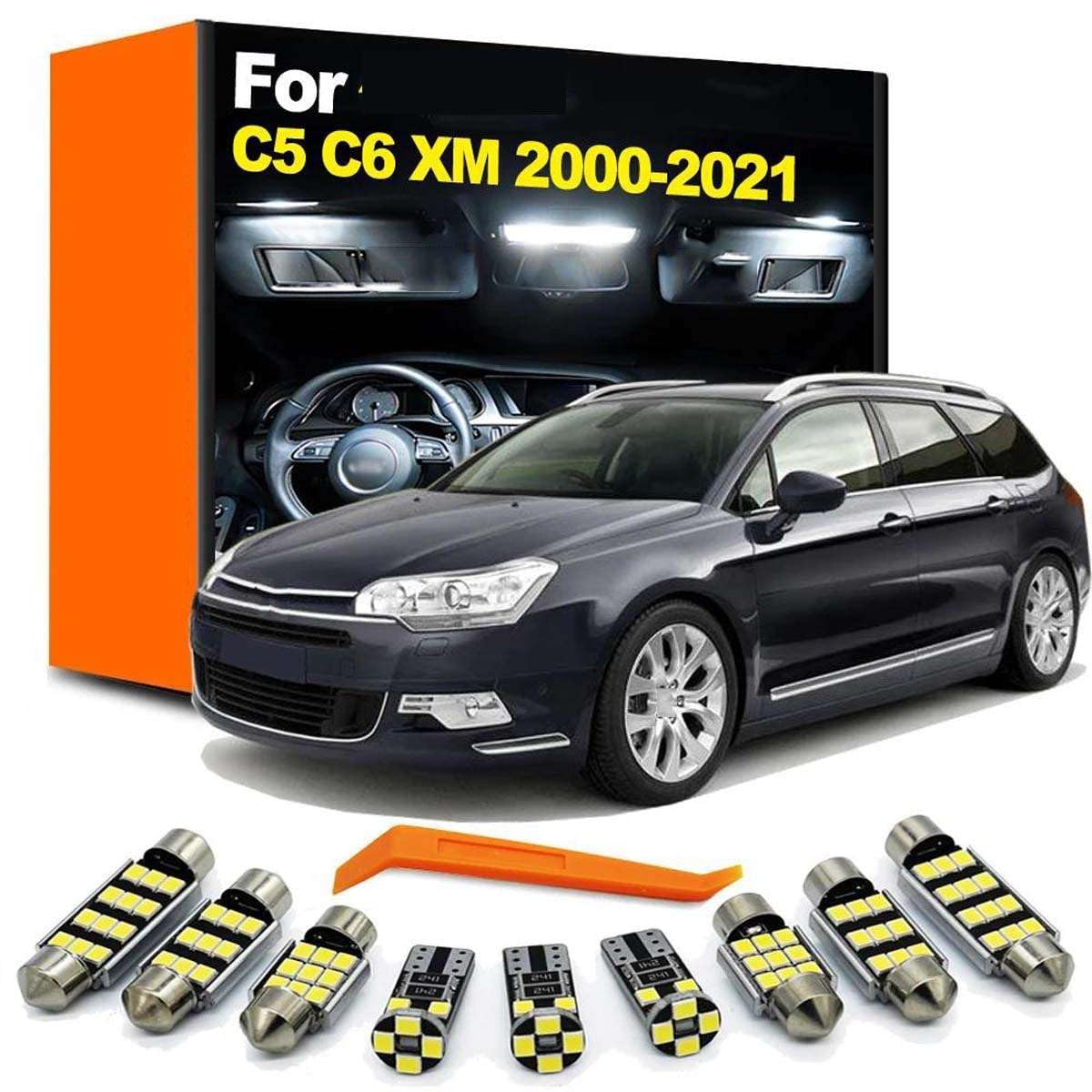 Kit de luz de Lectura LED Interior para Techo, para C5 C6 Tourer XM 2000-2017 2018 2019 2020 2021