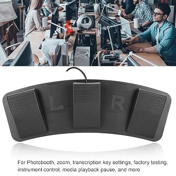 USB Foot Pedal PC Triple Foot Switch, PC USB Triple Foot Switch Pedal 3 Three Key Footswitch Program Customized Computer Keyboard Mouse for Playing Games