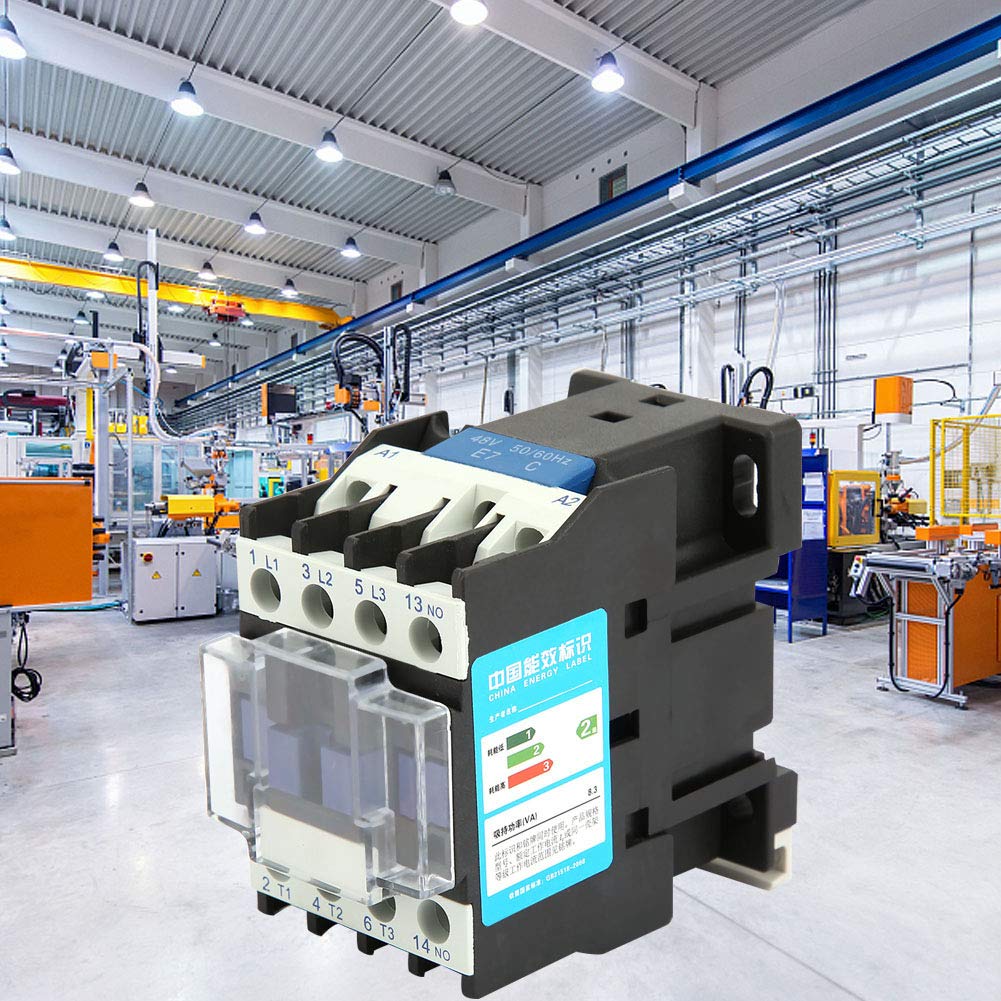 Contattore Elettrico Industriale CJX2-1210 CA per Guida Montaggio Bobina con 24V/48V/380V AC - Applicazione Distribuzione Alimentazione Elettrica, Connessione Stabile e Alta Conduttività