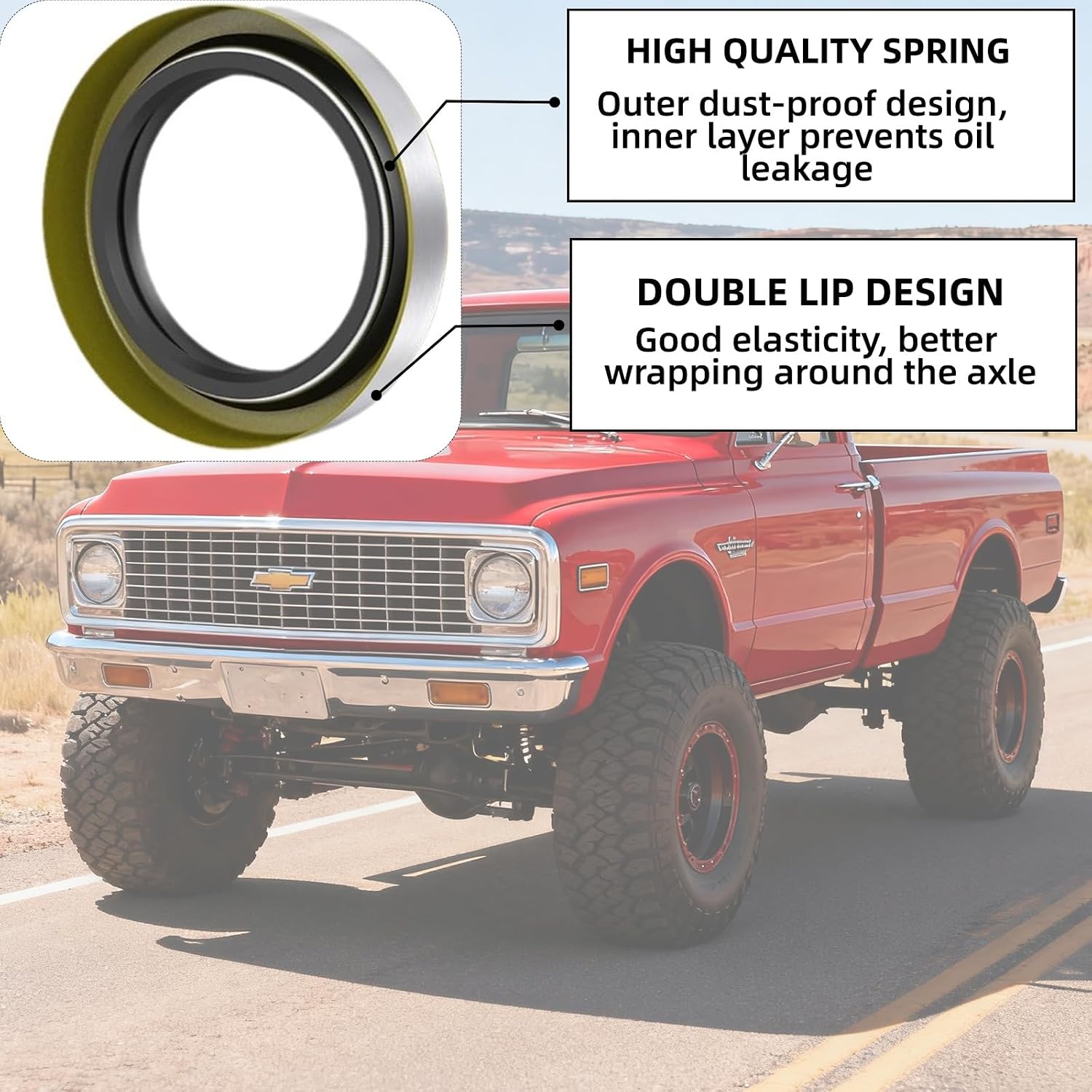4pcs Trailer Axle Hub Wheel Grease Seals- 1.719" I.D. × 2.565" O.D. | Fits Dexter 01001900 (10-19), Transcom 171255TB, National 473336 | For 3500 lbs #84 Spindle E-Z Lube Trailer Axle Hubs/Wheels