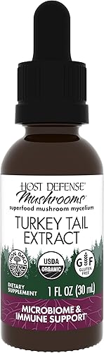 Host Defense, Extracto de cola de pavo, sistema inmunológico natural y apoyo digestivo, suplemento de hongos, liso, 1 onza líquida