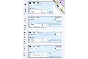 Large Money and Rent Receipt Book with Cardboard Insert