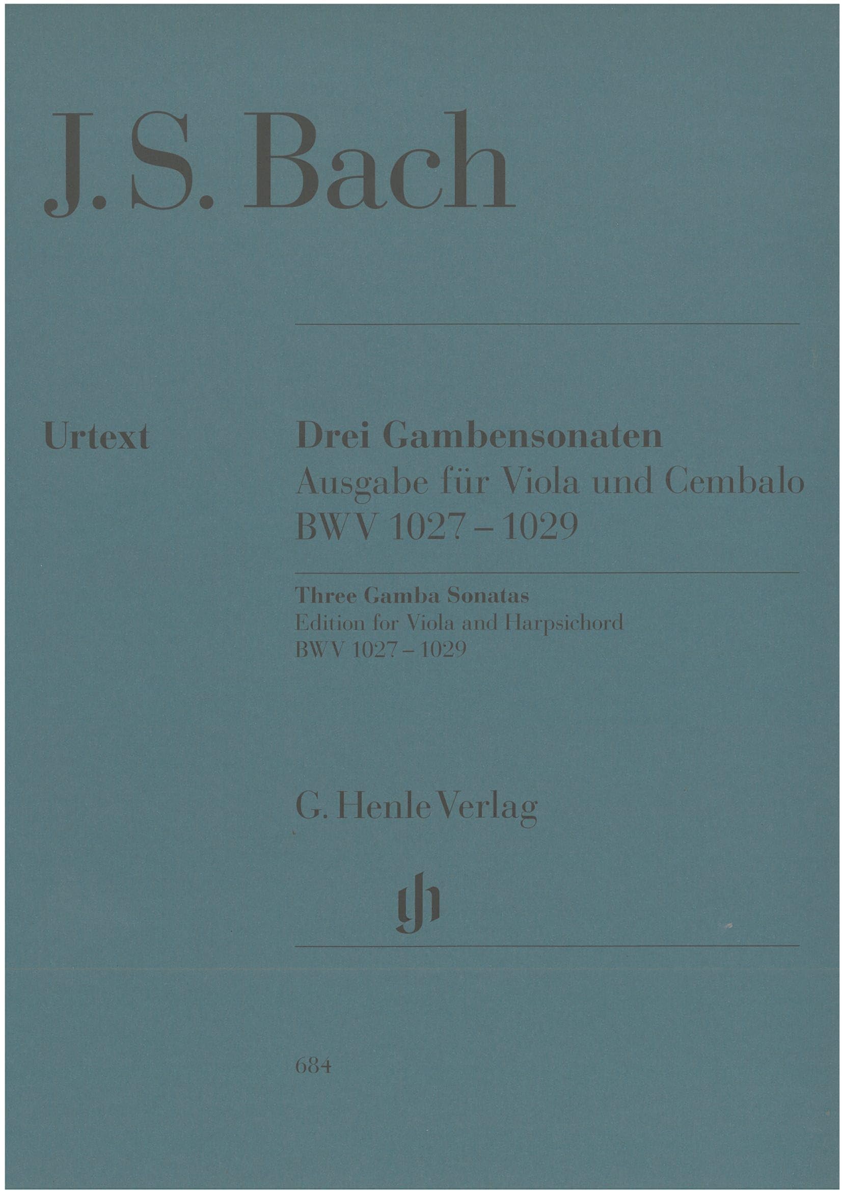 Sonatas for Viola da Gamba and Harpsichord BWV 1027-1029 - viola and harpsichord - (HN 684)