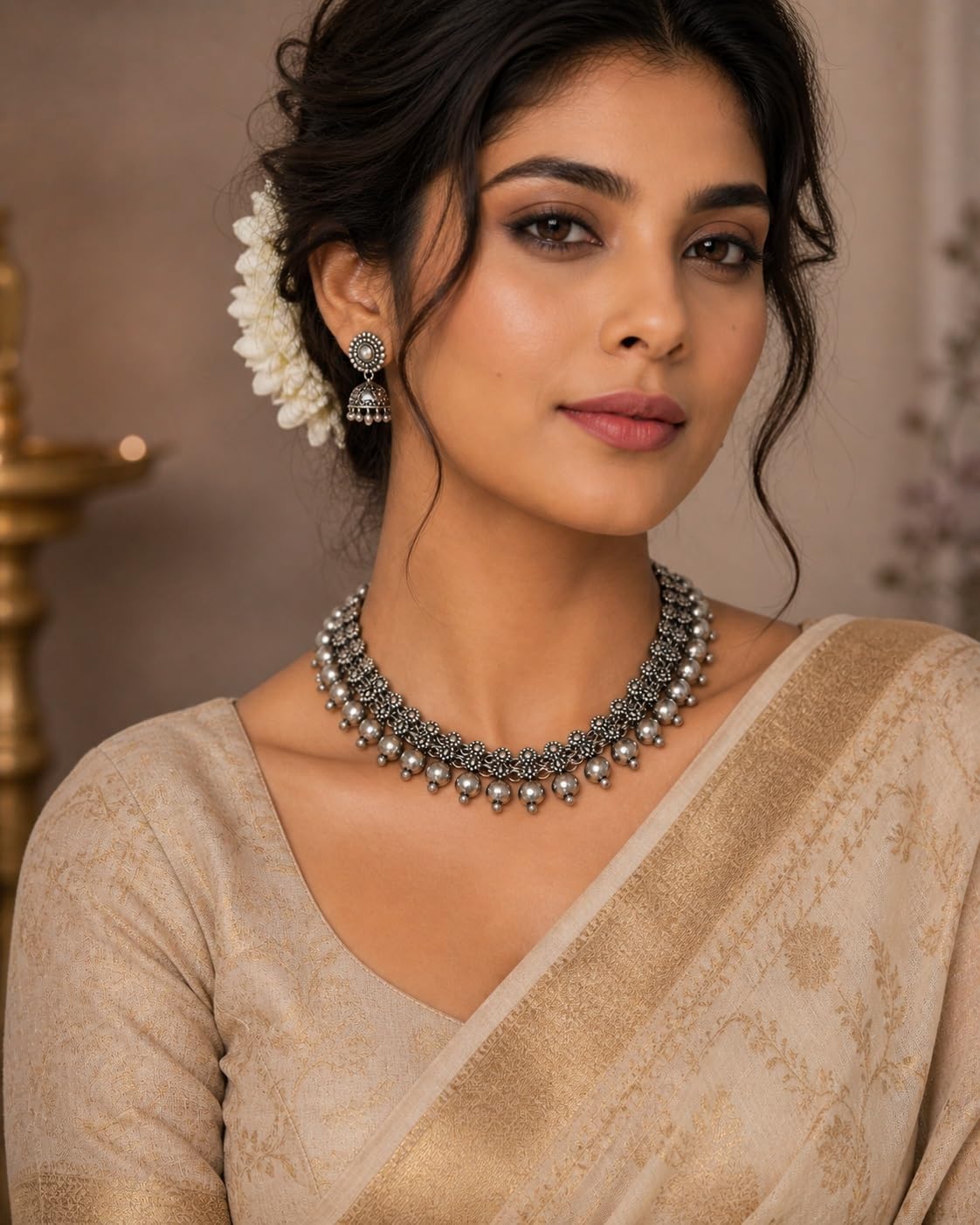 athizay Oxidized Silver Statement Collar Necklace for Women – Premium Chunky Ethnic Jewelry for Wedding, Festive & Occasion Wear