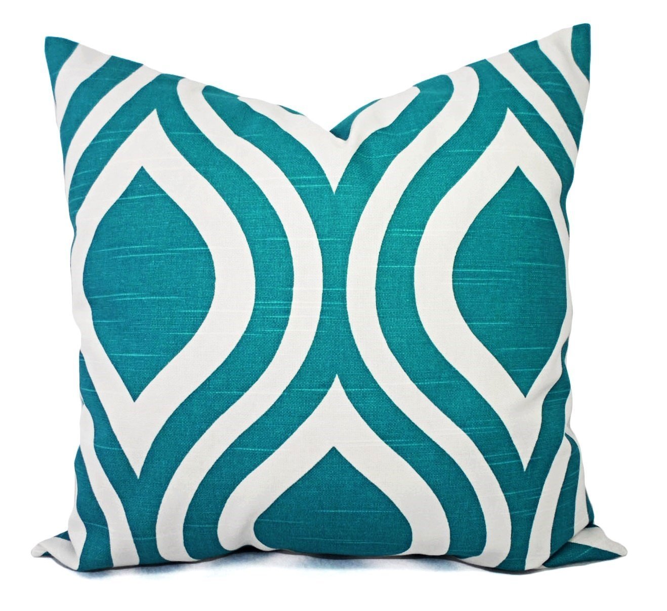 Accent Pillow Cover Custom Pillow Cover Turquoise Pillow Cover in Trellis Print