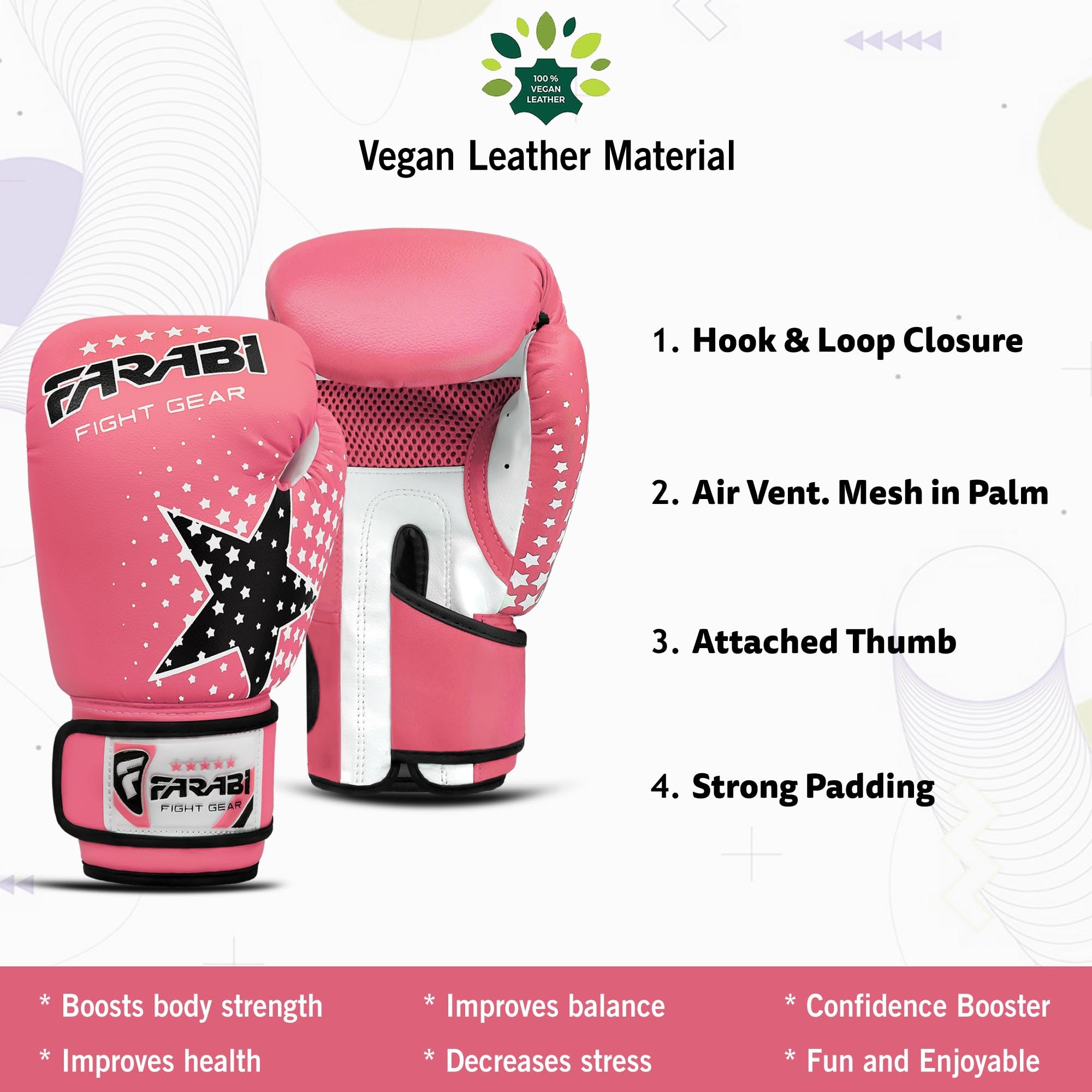 Farabi Sports guantoni boxe bambini 6-oz Youth Junior per MMA Muay Thai sacco da boxe allenamento 5-10 anni
