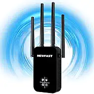 NEWFAST AC1200 WiFi Extender NF-RE523,2026 WiFi Repeater, 1200Mbps Internet Booster,WiFi Extender Signal Booster for Home with Dual Band Antenna,Covers Up to 9800 sq. ft,Compact Design