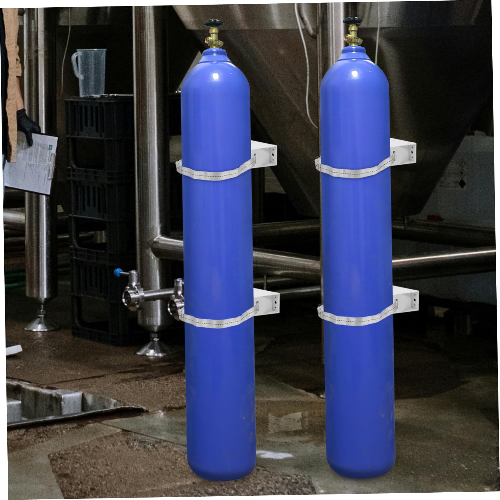 Supporto a Muro con Cinghia ad Alta Resistenza per Bombola Gas da 40l in Plastica Struttura Sicura e Affidabile per Bombole Idrogeno