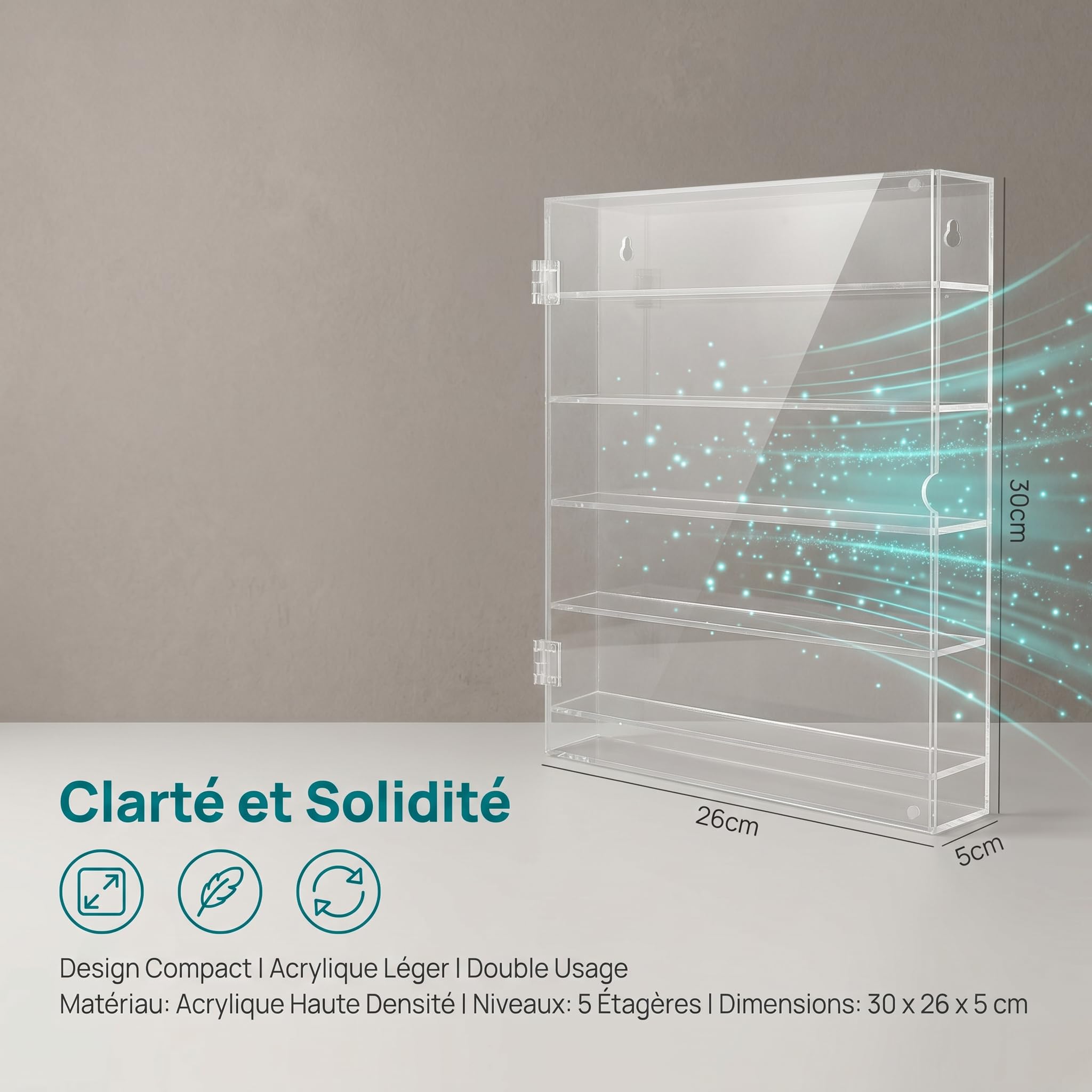 Alasum Vitrine Murale pour Voitures Miniatures Organisateur De Vitrine À Plusieurs Niveaux Présentoir Acrylique Transparent pour Modèles Réduits Et Mini-Figurines Rangement Mural 11.81X10.24X1.97In