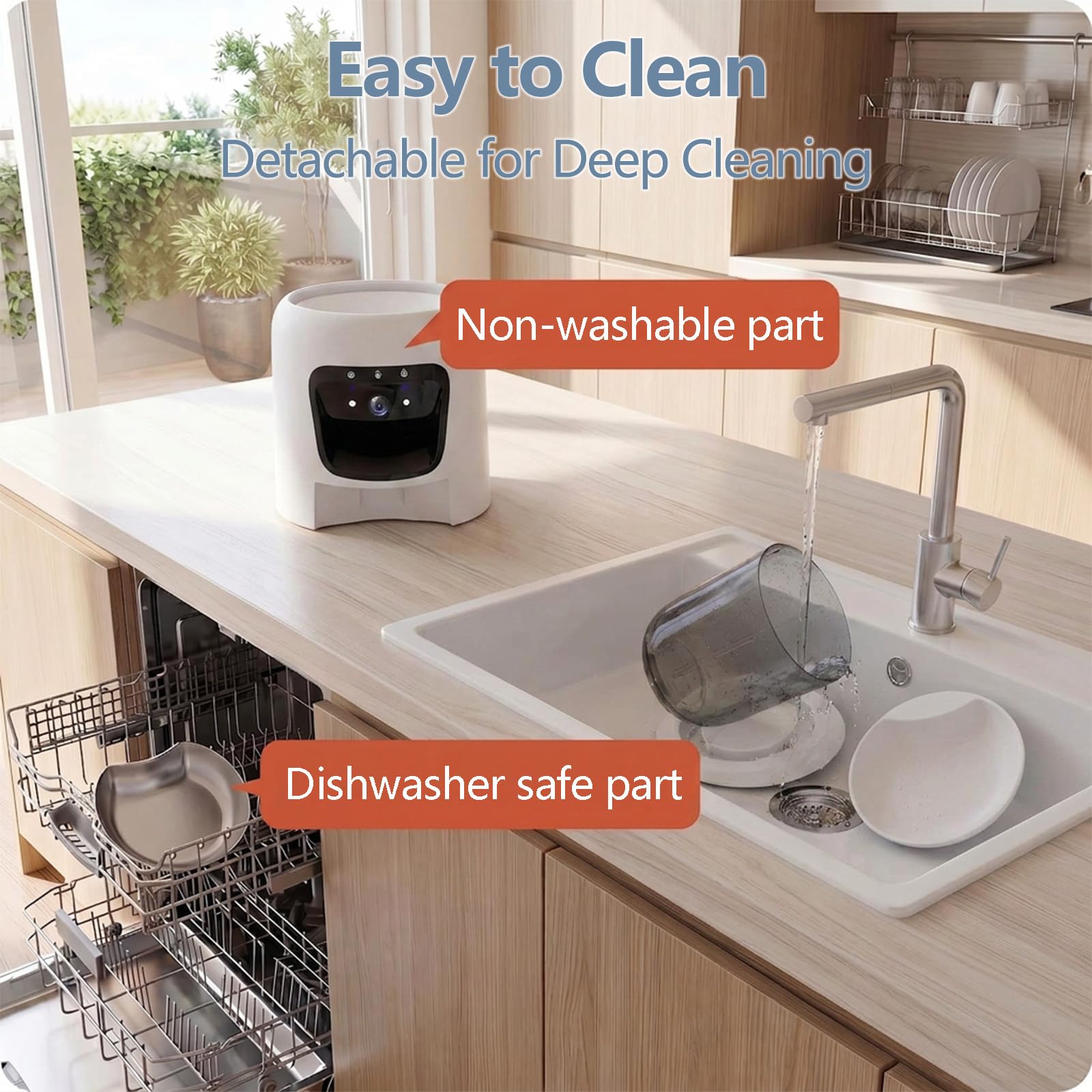 Distributore Automatico Cibo Gatti con Telecamera, 6L Crocchette Dispenser | Wifi 2K Camera con Visione Notturna a Colori, Rilevamento Movimento, App Programmabile 1 a 10 Pasti , Batteria di Riserva