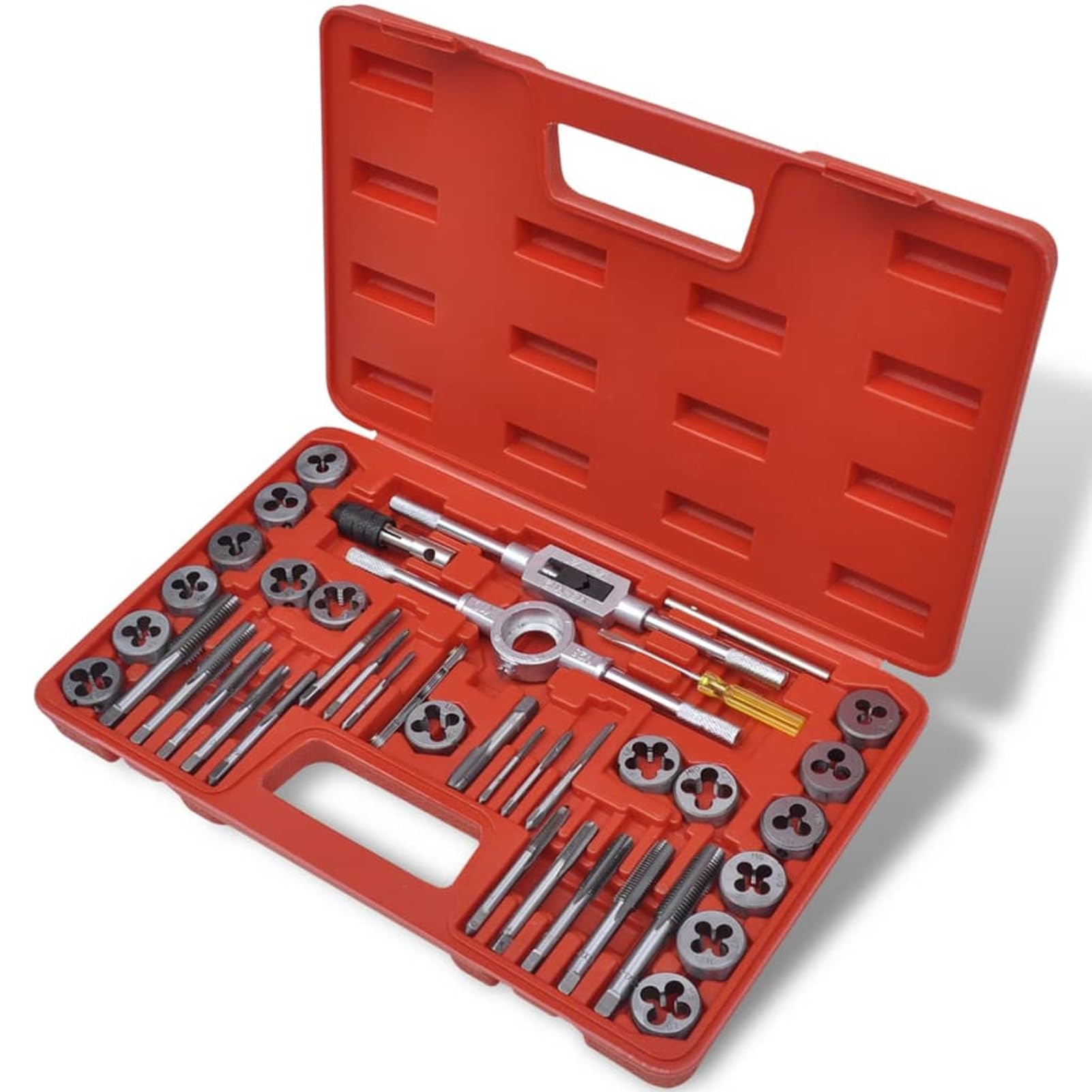 Gecheer Kit Filiere e Filetti Maschi 40 pz, Set Professionale per Filettatura Interna ed Esterna M3-M12, M26, 1/8NPT27, Acciaio al Carbonio Temprato per Meccanici, Hobbisti e Manutenzione Generale
