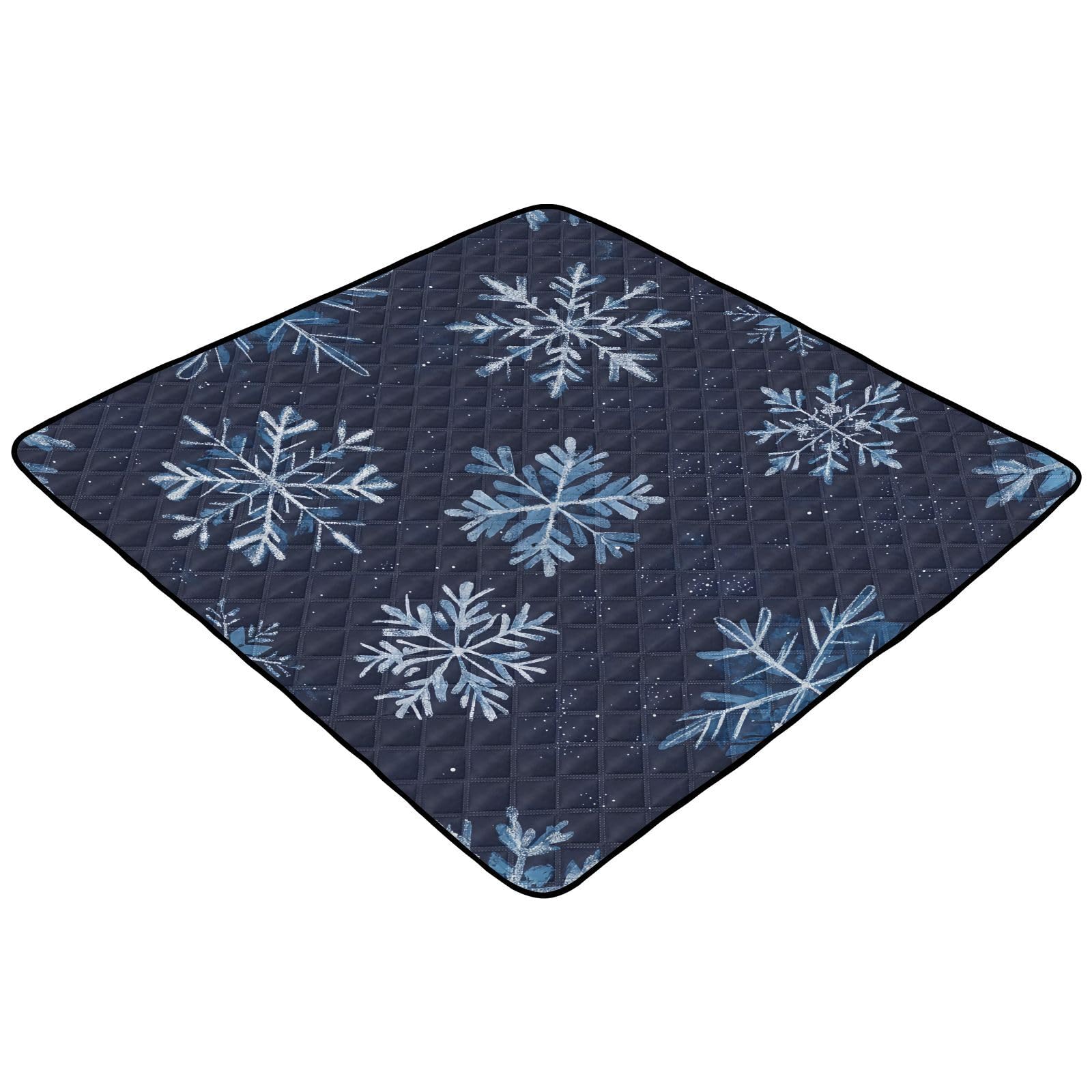 BOESI Graffiti Snowflake Pattern Baby Play Mat, 50“ X 50” Washable Folding Crawling Mat, Baby Floor Mat, Soft, Thick, Non-Slip