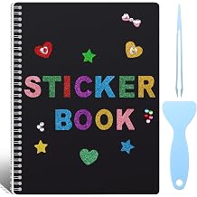 UFU Gro es wiederverwendbares Stickerbuch Sammelalbum 216 x 279 cm Sticker-Sammlung Aufbewahrungsbuch mit 40 Blatt blanko Trennpapier DIY-Aufkleber Organizer Notizbuch mit Buchstaben und