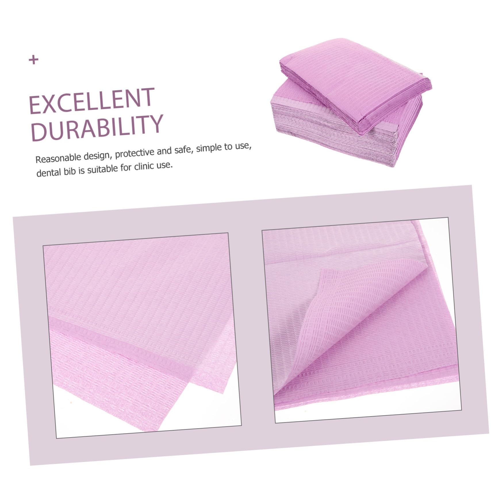 125 feuilles Bavoirs Dentaires Jetables Tissu Non Tissé Protection Médicale Lot de Bavoirs Pratiques et Portables