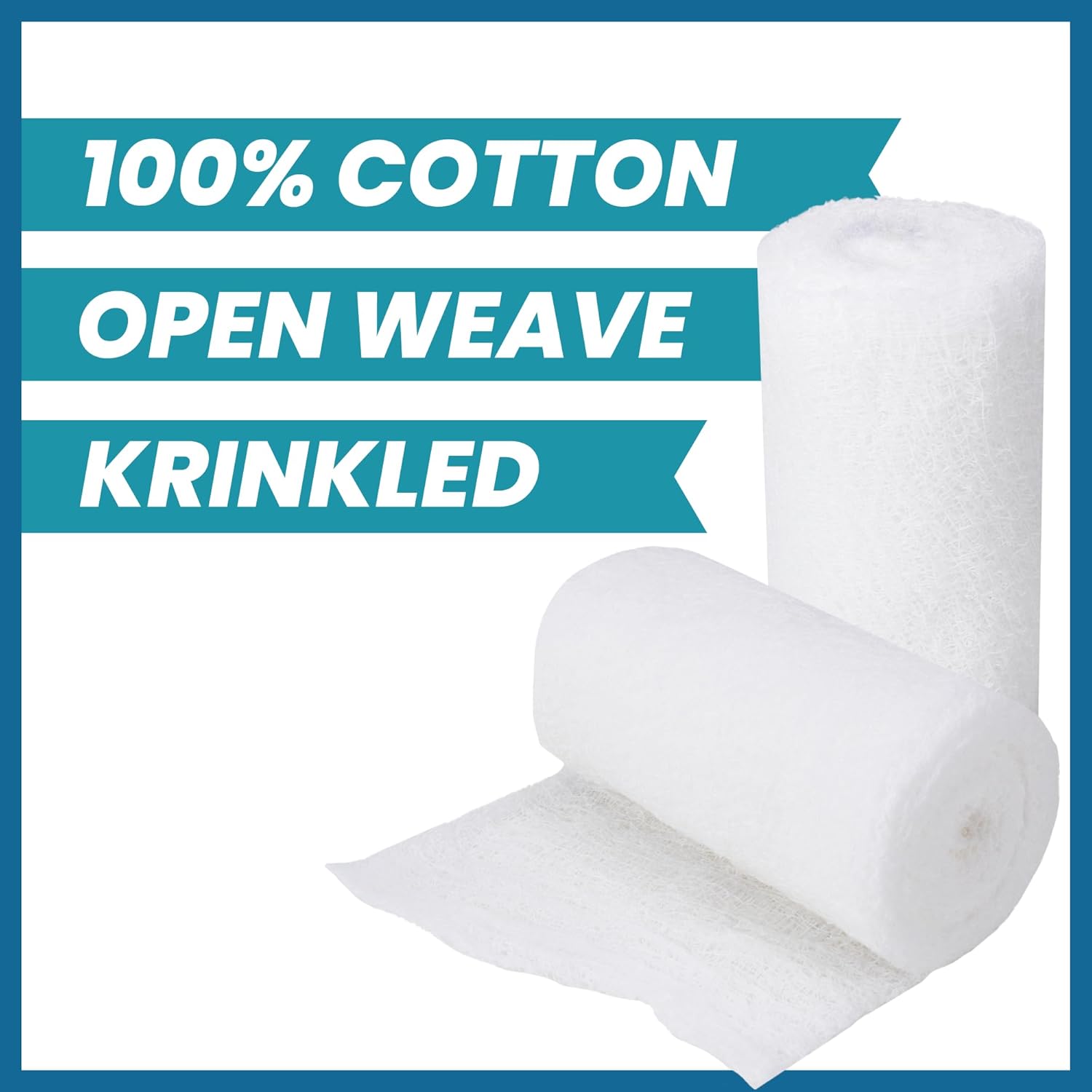 Kerlix Type Gauze Rolls - 4.5” x 4.1 Yards Rolls, 100% Cotton Wound Dressing Wraps, 6 Ply Weaved Bandage Gauzes, Highly Absorbent First Aid Gauzes, 10 Count