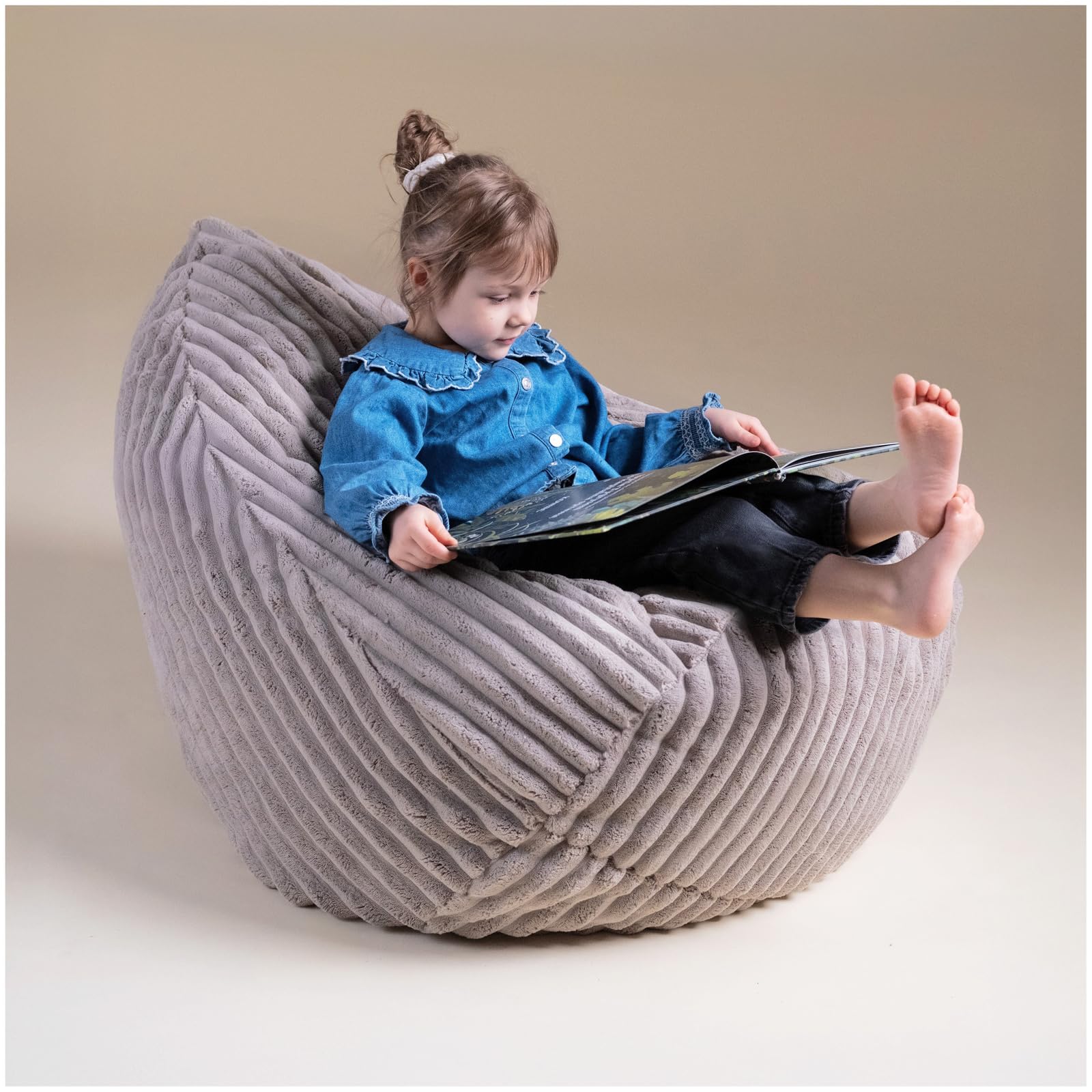MISIOO Pouf per bambini a partire dai 12 mesi in su, comodi pouf per la cameretta dei bambini, con imbottitura leggera in polistirolo