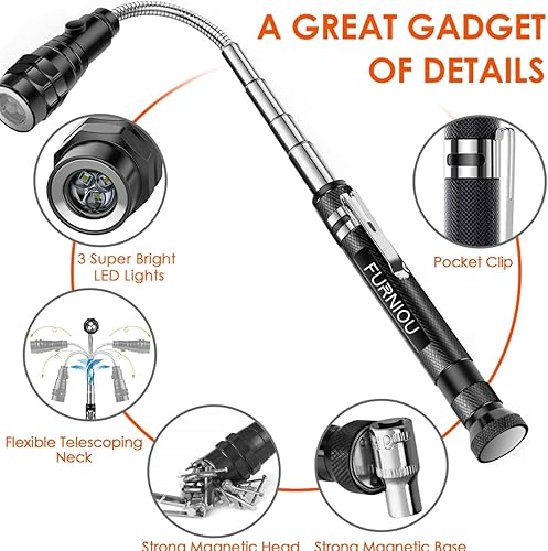 Miniatura 3 de Regalos para hombres, herramienta magnética LED, rellenos de calcetines para adultos, regalos de cumpleaños para hombres, linterna magnética