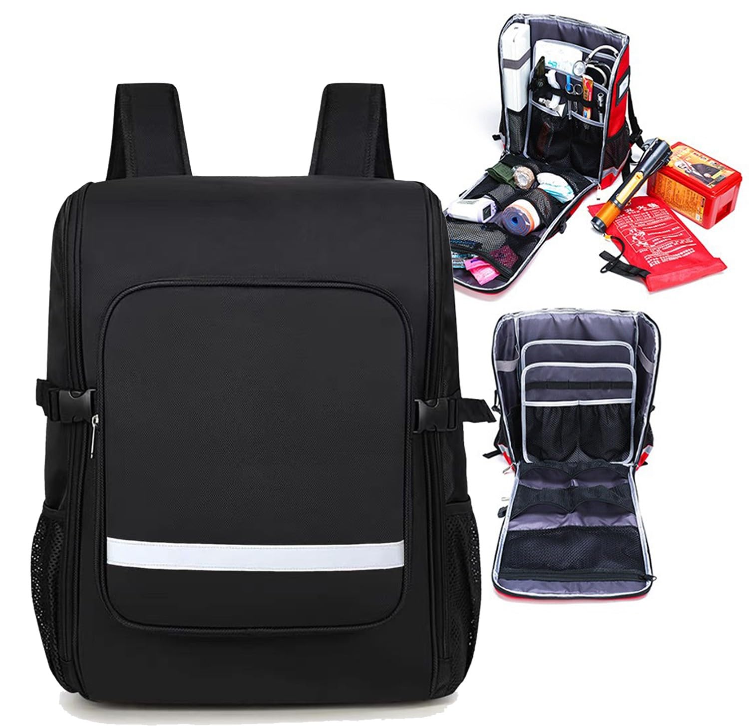 Bolsa De Trauma Médica Vacía, Mochila De Emergencia, Bolsa De Primeros Auxilios Profesional con Múltiples Bolsillo, Bolsa Médica Impermeable para Acampar Al Aire Libre, Duradera