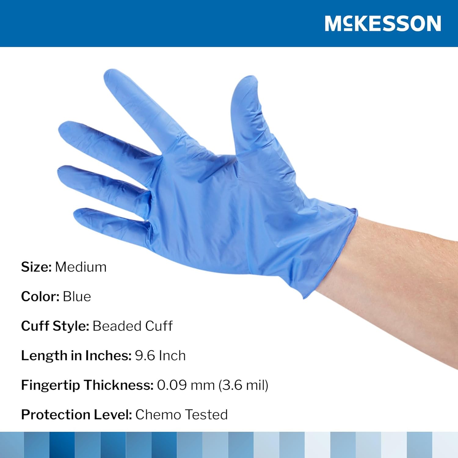 McKesson Confiderm 3.5C Disposable Nitrile Exam Glove Standard Cuff Length Medium 14-6976C 1000 per Box