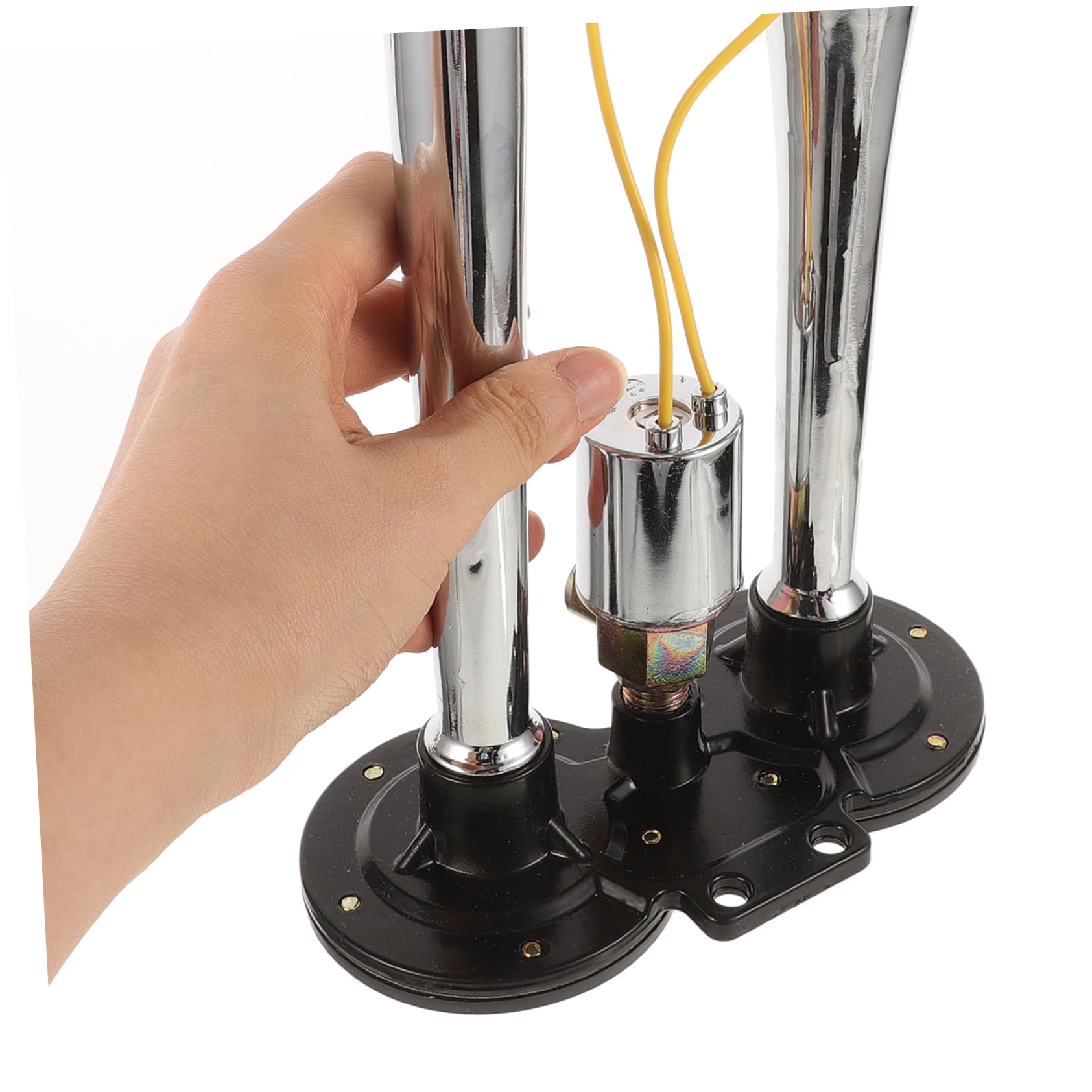 MAGICLULU Bocina de Aire para Camión y Coche 2 Trompetas, Aleación de Aluminio, Alta Durabilidad y Sonido Claro y Fuerte para Vehículos y Camiones