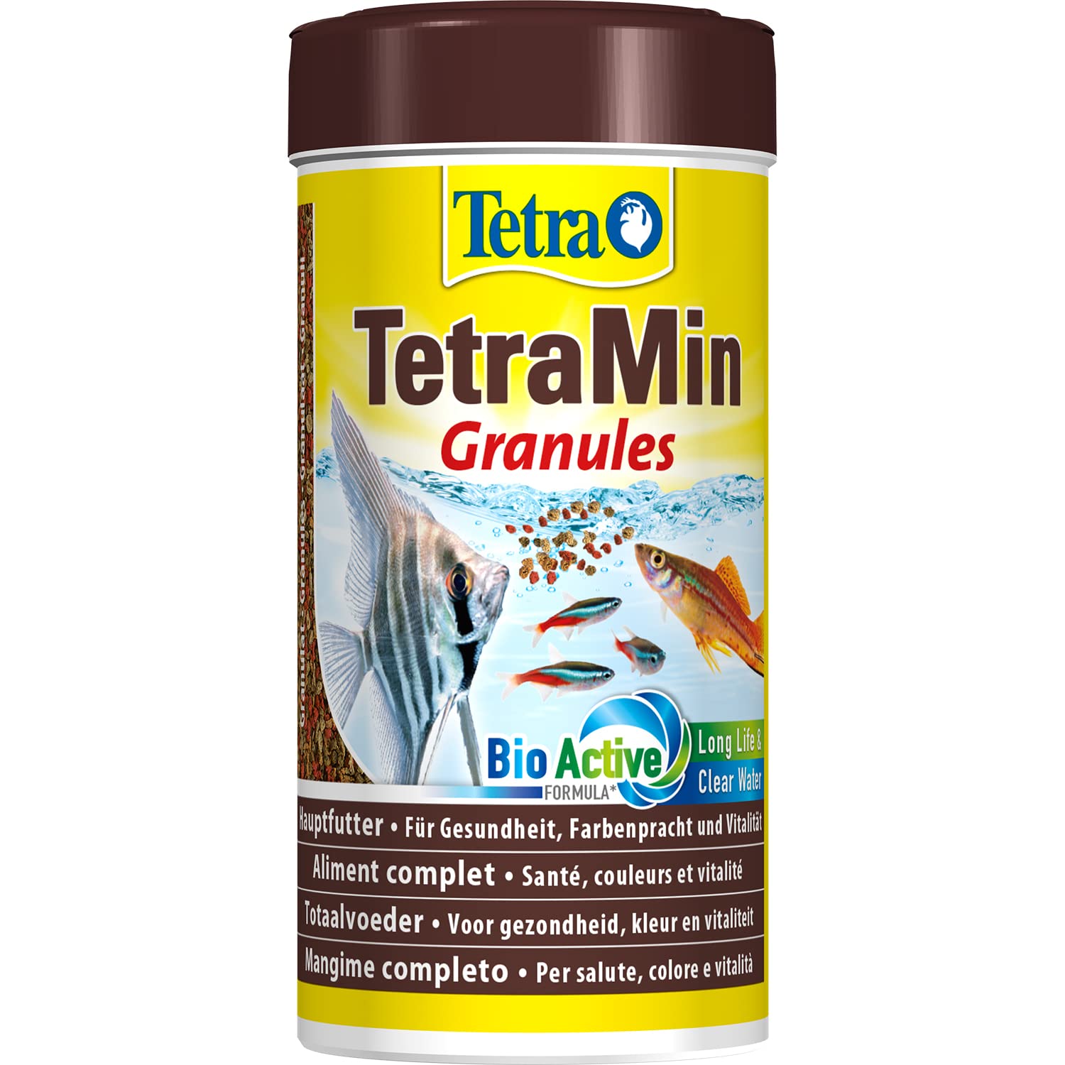 Tetra TetraMin Granules - Alimento para peces en forma de gránulos finos para todos los peces ornamentales de agua dulce, lata de 250 ml