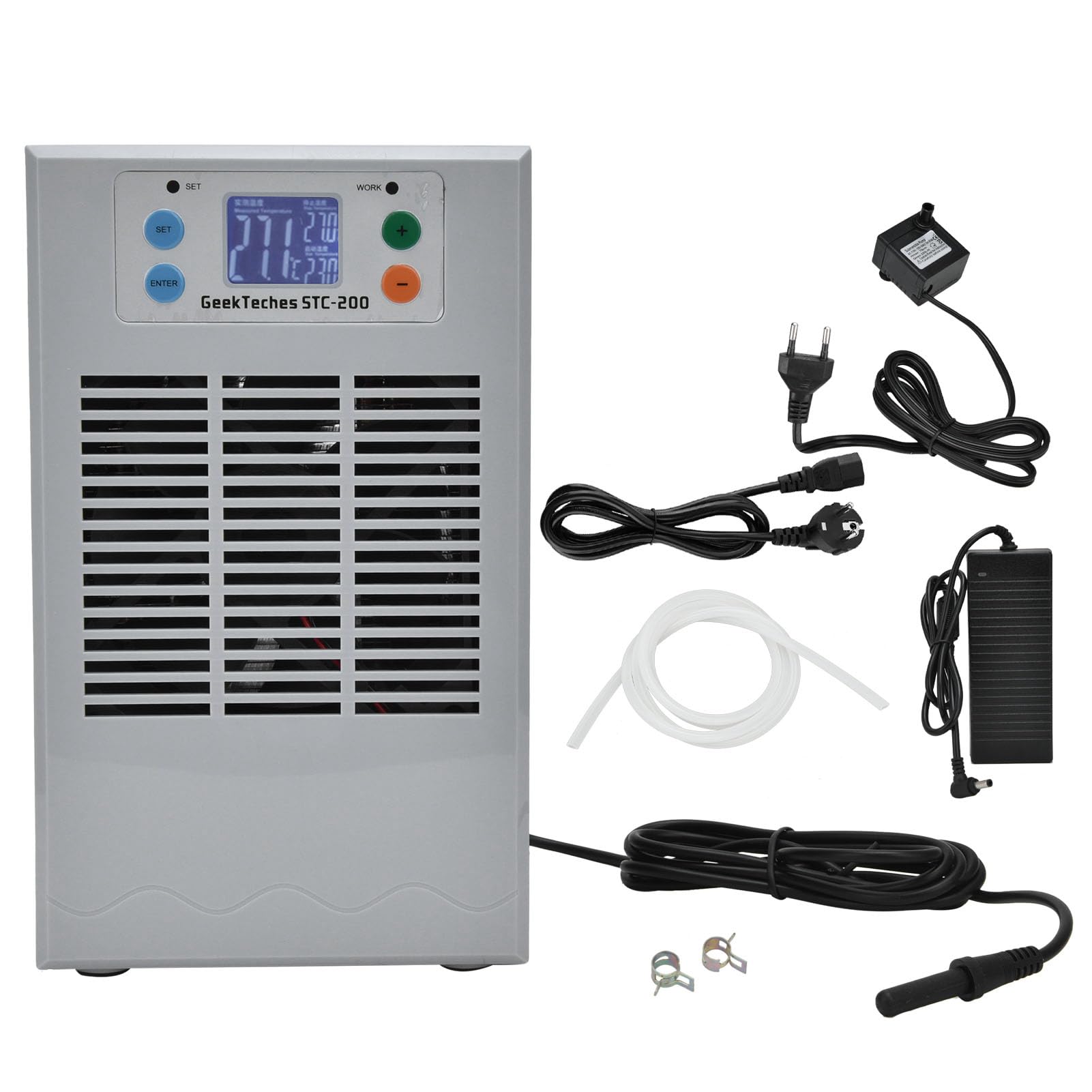 Acuario electrónico enfriador de agua acuario digital Acuario máquina de calefacción de refrigeración 35L 100W 100-240V máquina de agua fría y caliente para el hogar equipos sanitarios (enchufe de la