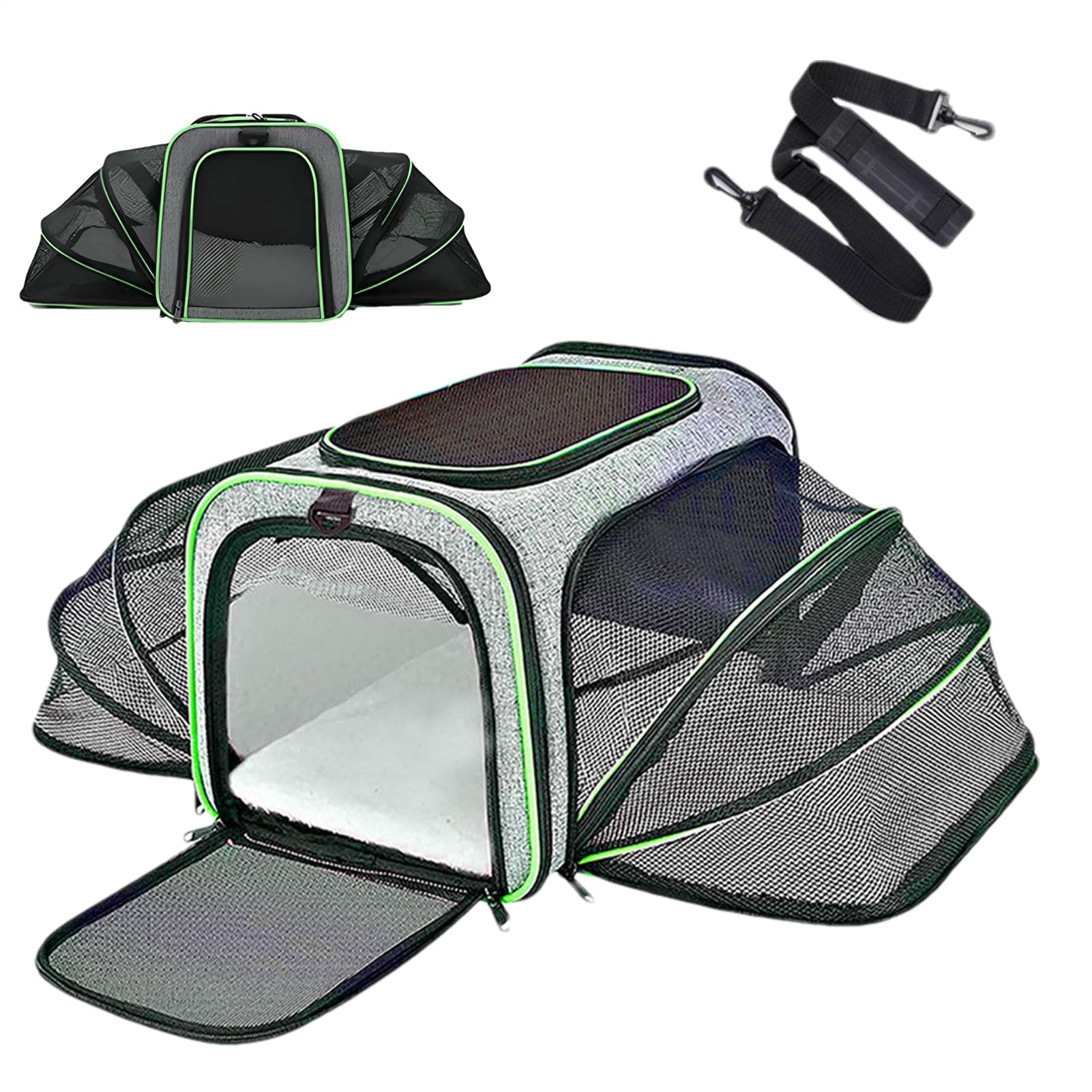 Bolsa de Viaje para Perros | Bolsa de Transporte Plegable de Malla para | mascotas, portátil para ciclismo, coche, viajes, bolsa de gato transpirable para acampar, senderismo