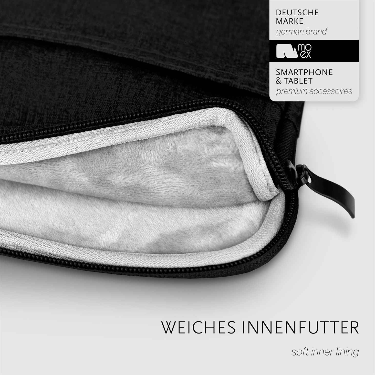 moex Custodia per tablet Samsung Galaxy Tab Active 4 Pro – Custodia con scomparto per accessori, fibra di poliestere, minimalista con chiusura lampo, impermeabile, nero, DC-2287-SCHWARZ