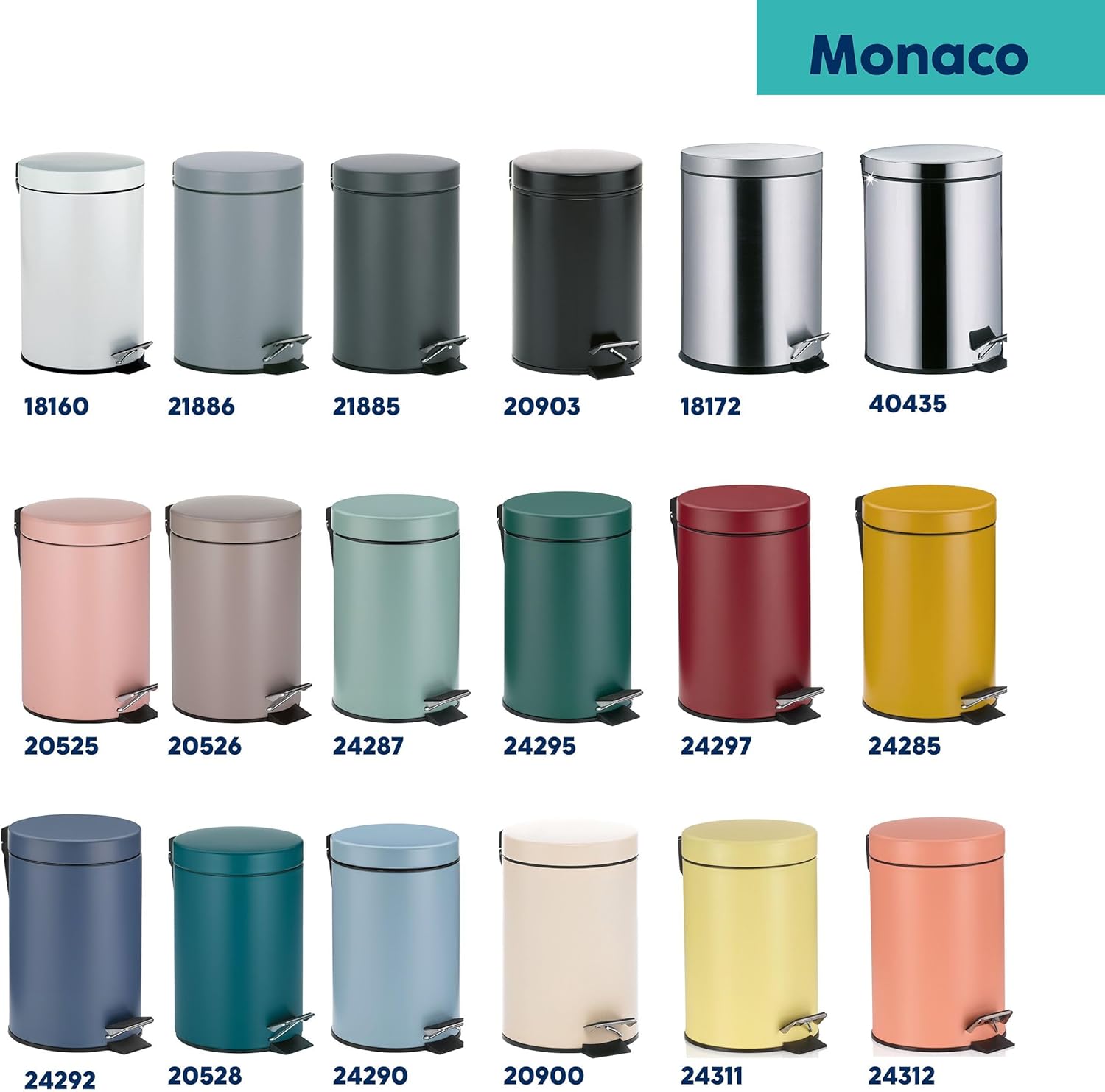 Kela Cosmetic bin Turquoise 3l, Metal Pedal bin Bathroom, Bathroom Waste bin with Inner bin and Carrying Handle, Monaco, Petrol matt