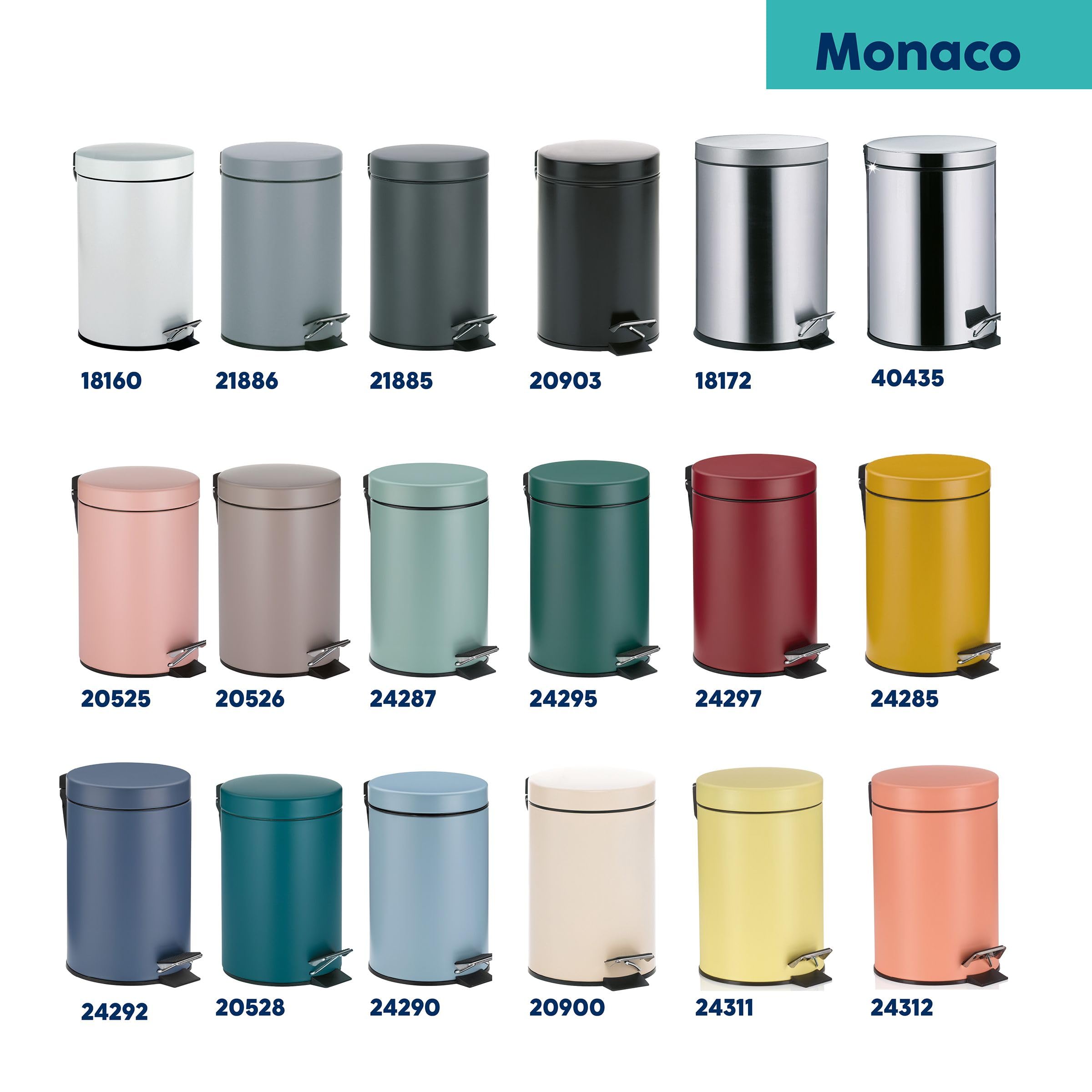 kela Cubo de basura para cosméticos marrón 3 l, cubo de basura metálico con pedal para baño, cubo de basura para baño con cubo interior y asa de transporte, MONACO, marrón cachemira mate