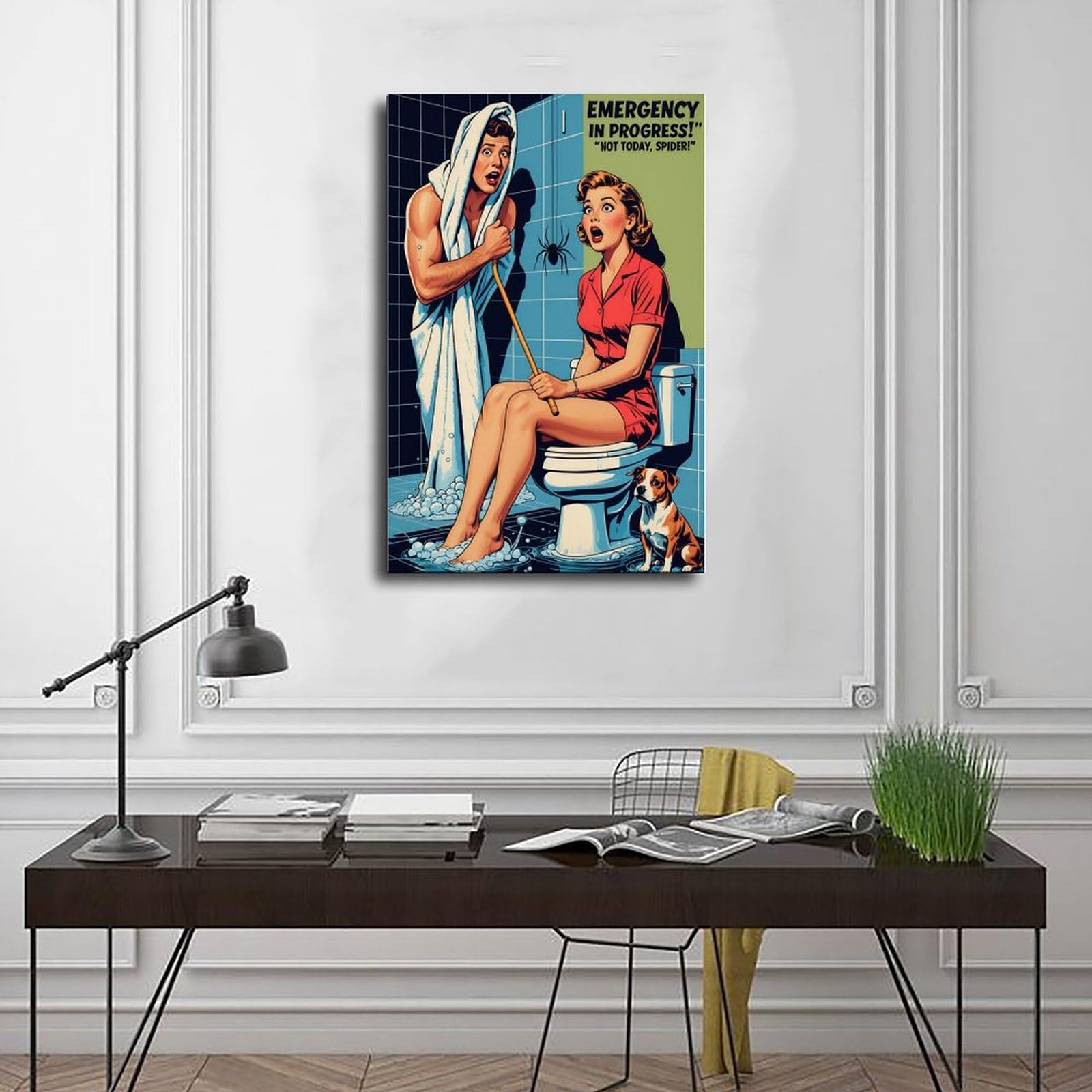WLQZFRWV Impression sur toile style bande dessinée rétro pour salon, chambre à coucher 40 x 60 cm
