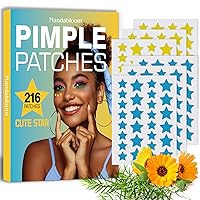 Vista 1 de 216 parches de acné de estrella con ácido salicílico y árbol de té, parches de espinillas para espinillas para cara, parches hidrocoloides azules