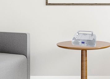 HANNLOMAX HX-318CD CD/MP3 Boombox, FM Radio, Bluetooth (Silver)