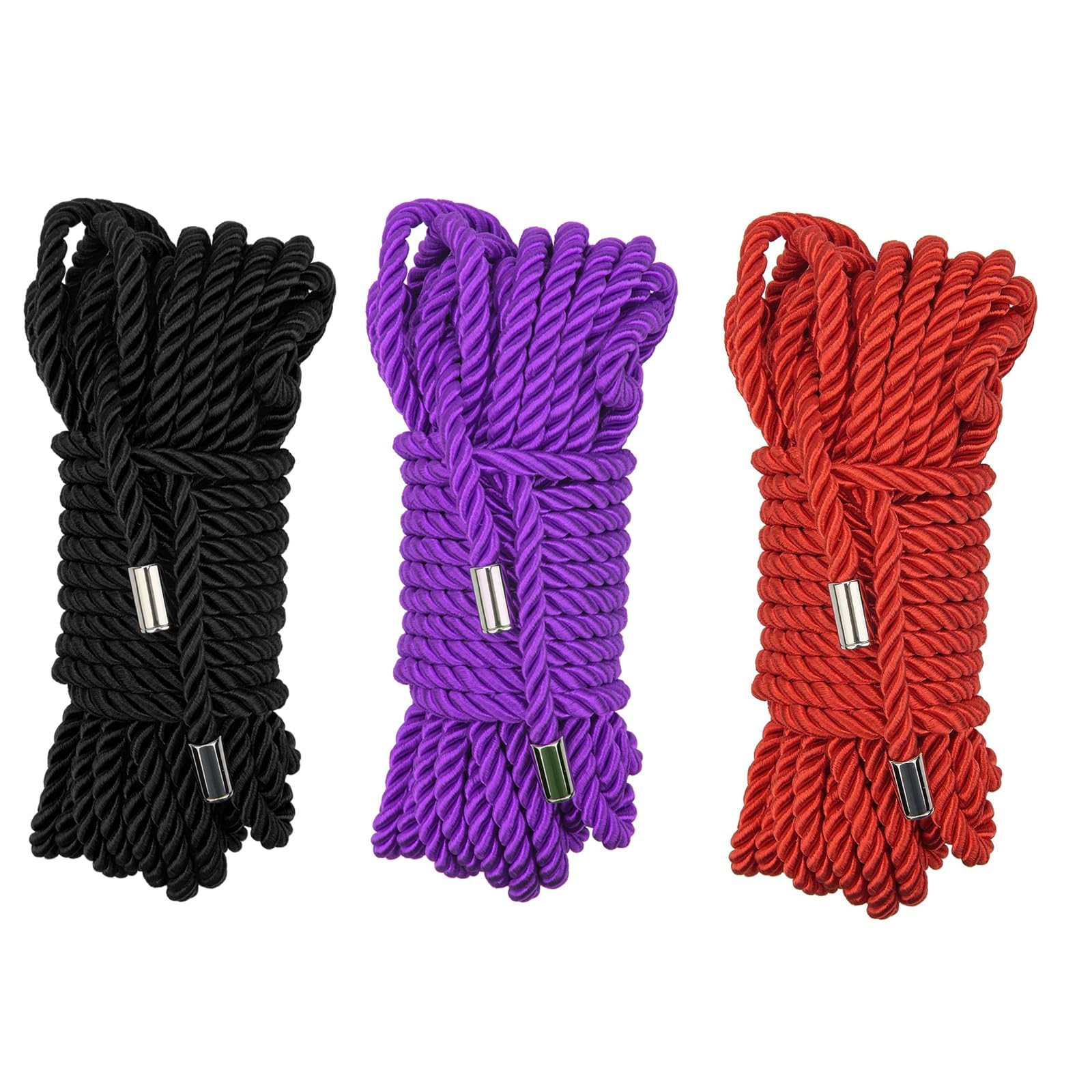 KASTWAVE 3 Roll 10M Soft Cotton Rope, Cotton Cord All Purpose Rope 32 Feet/8MM Thick Twisted Rope Cord Knot Tying Rope for DIY Craft Projects Hanging Bundling Camping Rope