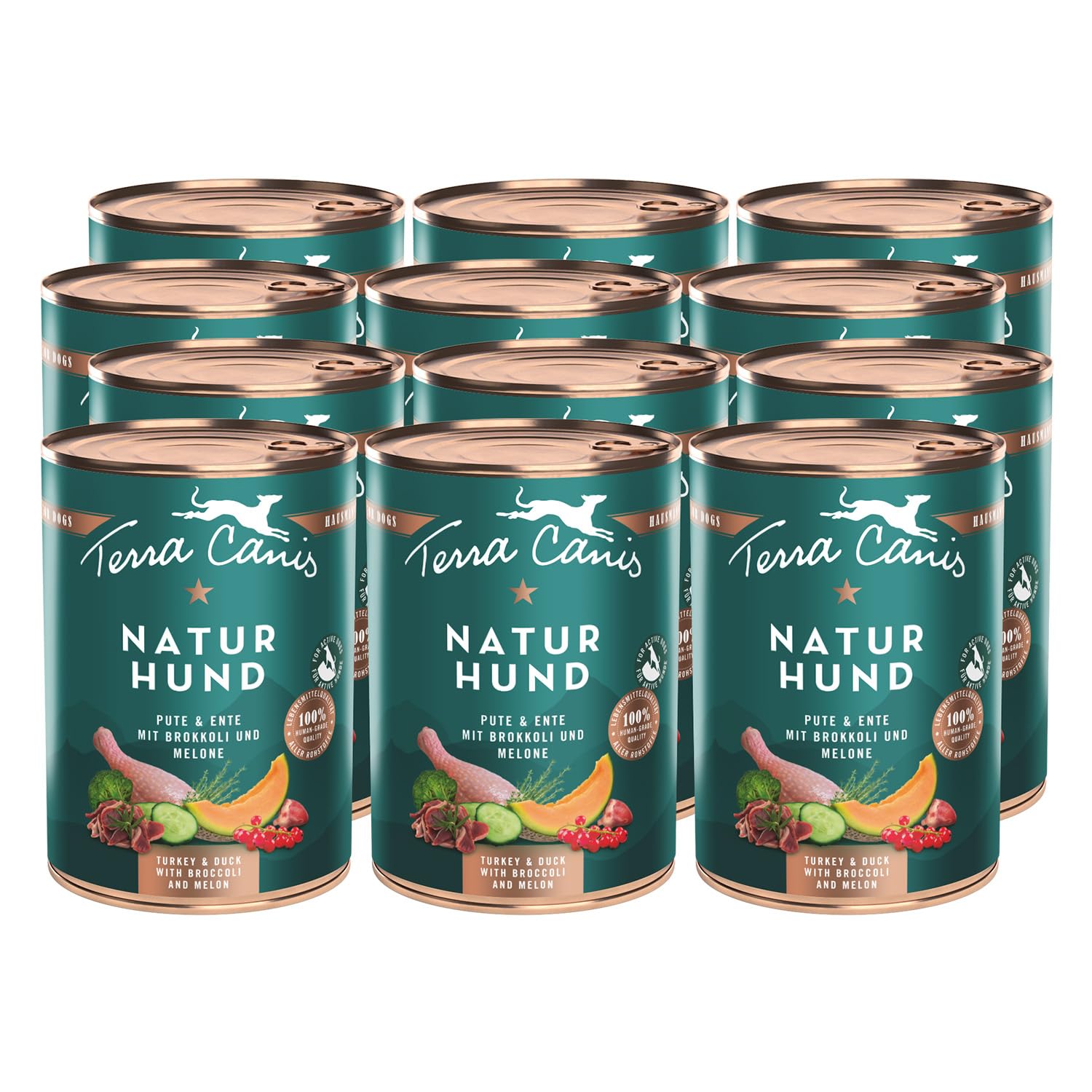 Terra Canis Tacchino e anatra, Naturhund cibo umido per cani, 12x400g | Materie prime di qualità alimentare al 100%, con superfood naturali, ideale per cani attivi, senza cereali e glutine