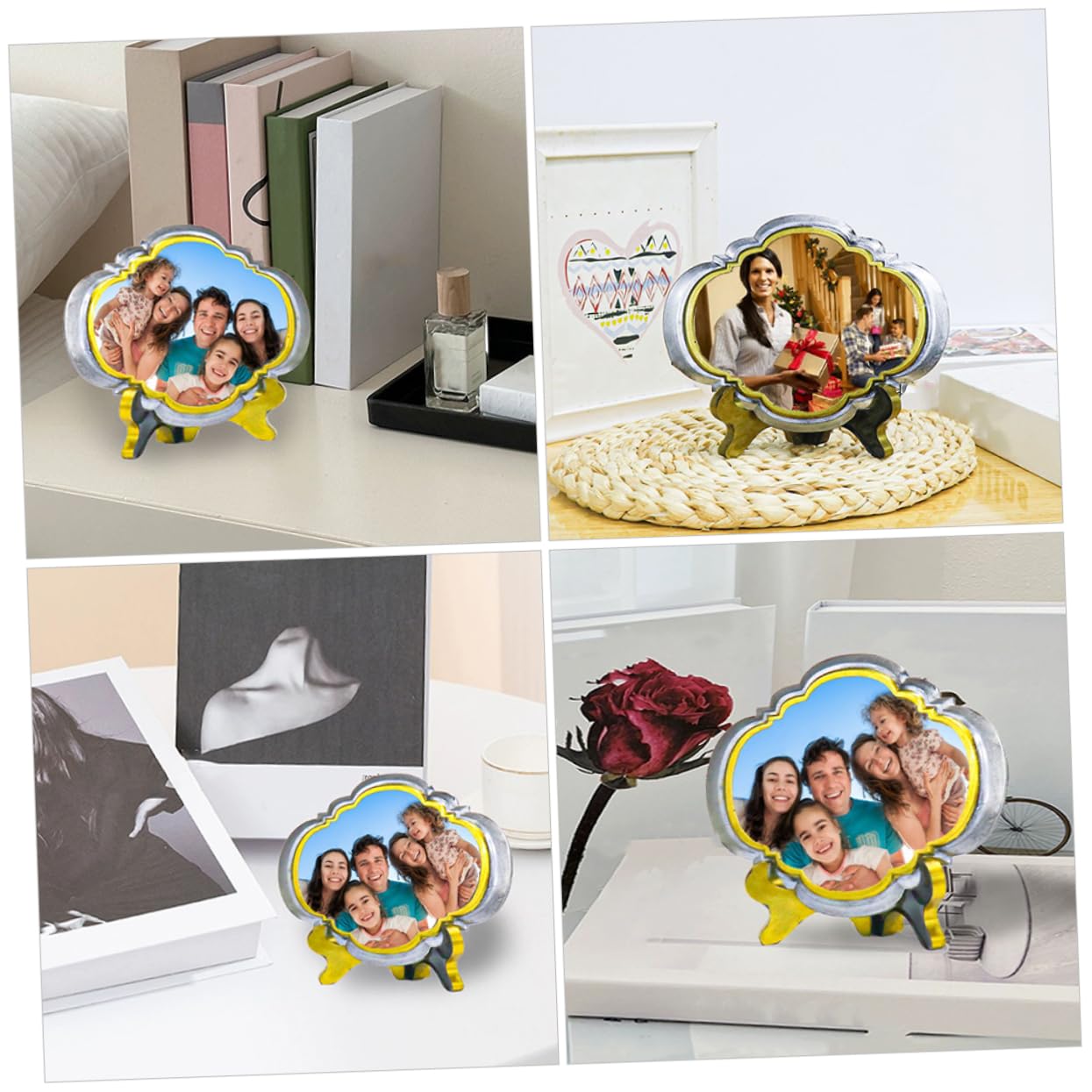 5 Set Stampi in Silicone per Foto in Resina Epossidica Flessibili e Riutilizzabili per Decorazioni Fai da Te con Sequenze e Secchi Resistente e Facile da