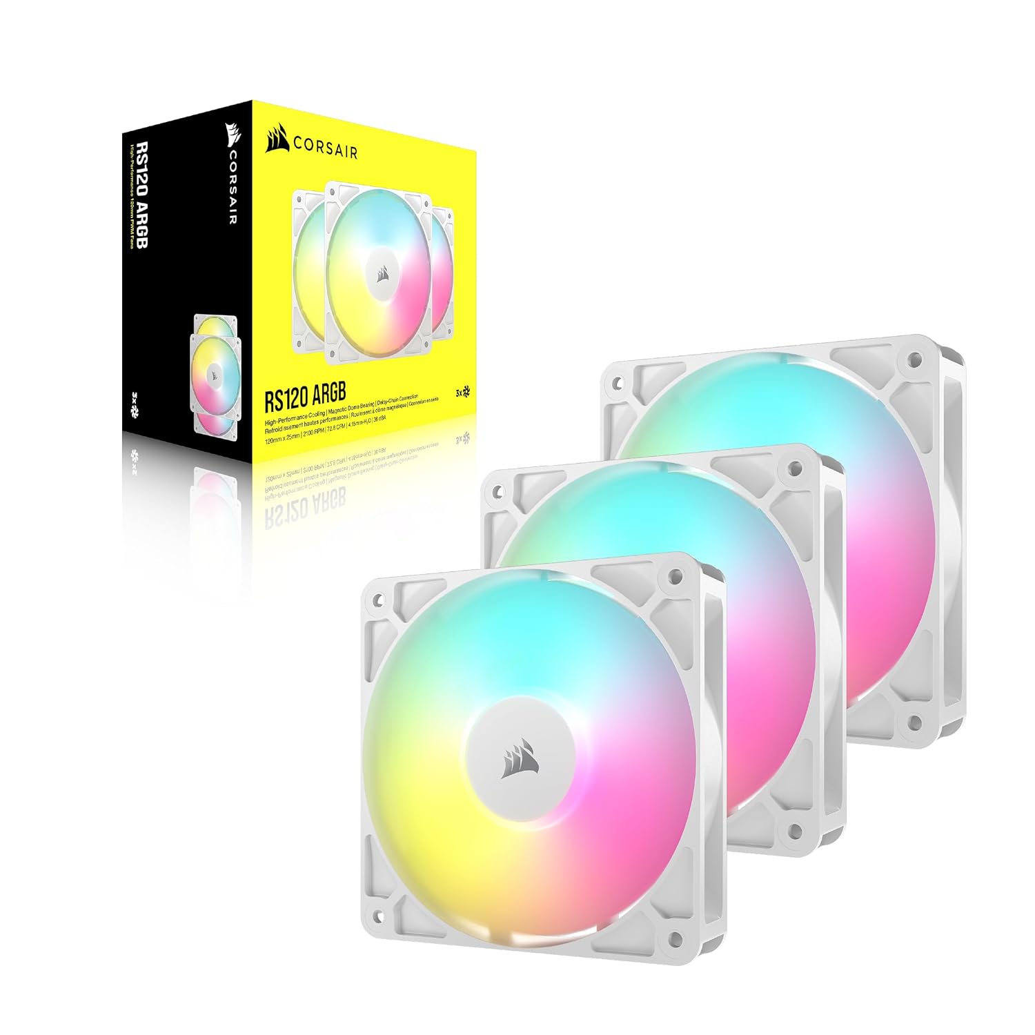 Corsair Rs120 Argb Confezione Tripla – Ventola Per Case – 120 Mm – Bianco (confezione Da 3) 9