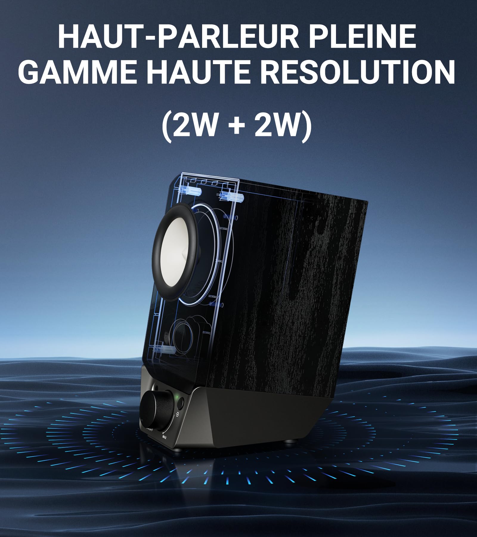 Edifier R19BT 2.0 Enceintes PC, Hauts-parleurs Bluetooth 5.3 Son Stéréo Complet, Basses Puissantes, Contrôle du Volume, Entrée 3,5 mm/Carte Son USB pour Ordinateur/TV/Smartphone/Tablette - Noir