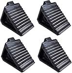 Solid Heavy Duty Rubber Wheel Chocks 4 Packs, Premium Wheel Stopper for Car, Travel Trailers, RV, Truck, and ATV(4 pcs, Black) 8