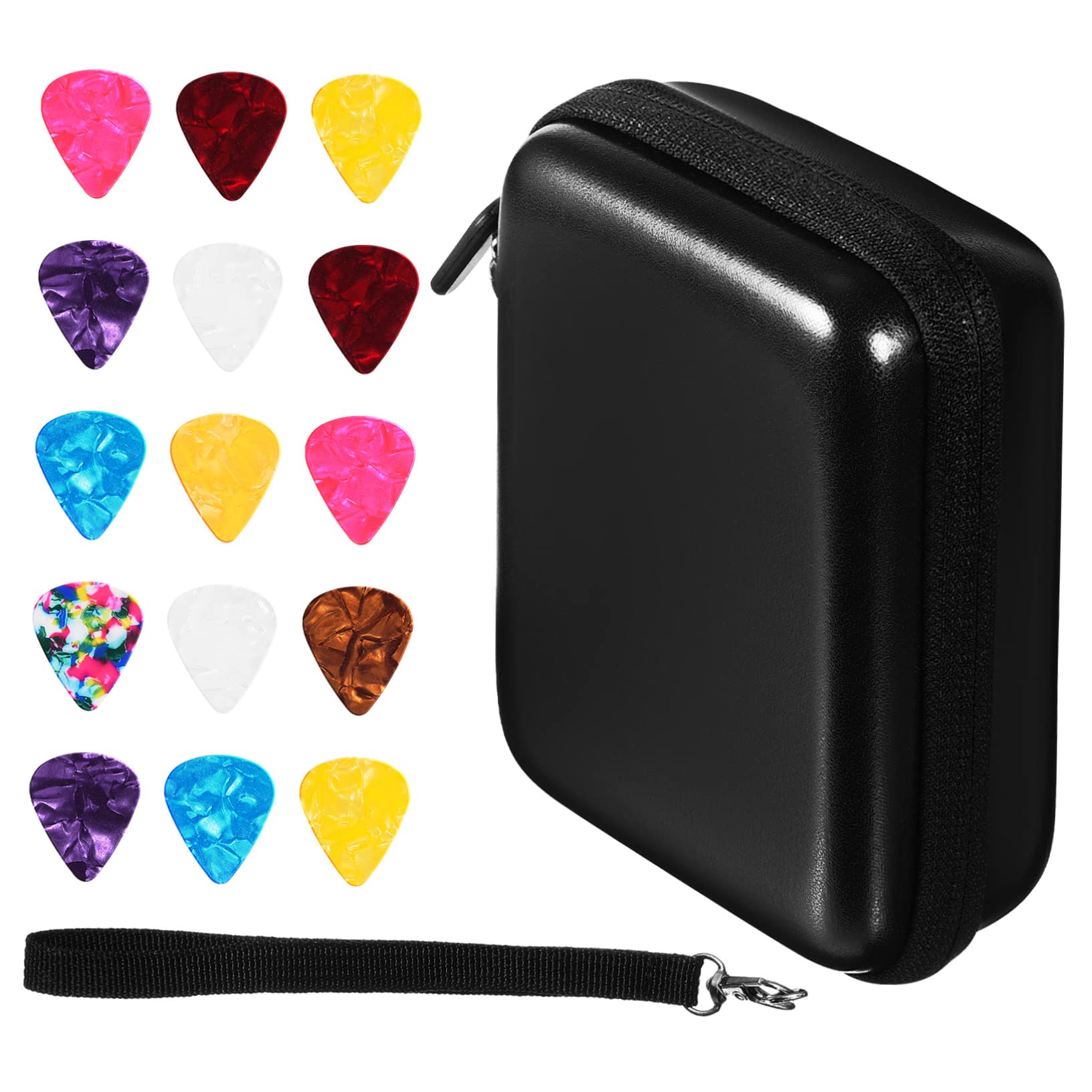 Abaodam Guitar Pick Storage Pouch with Picks Portable Organizer Case for Acoustic Electric Guitars Lightweight Durable Design with Soft Protection