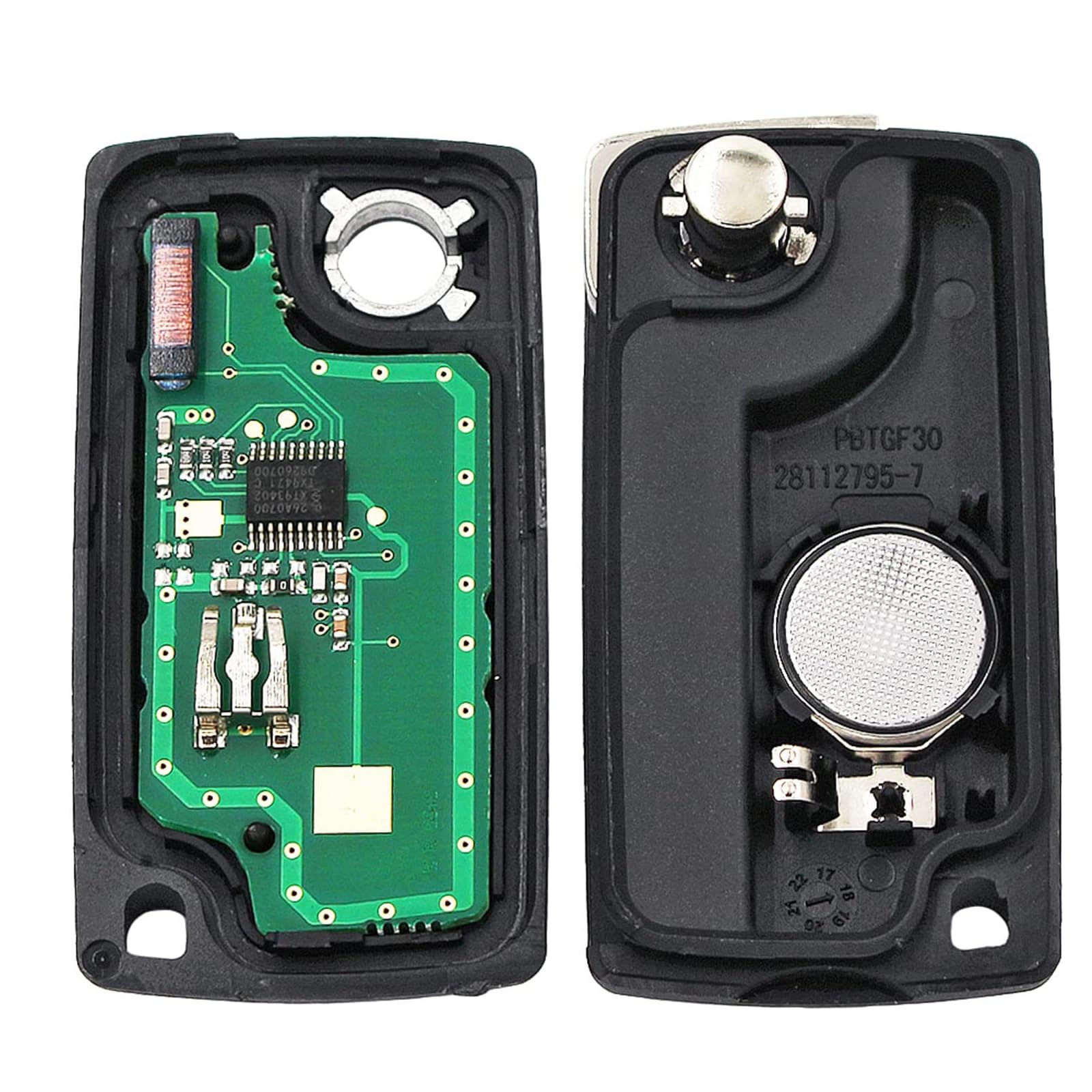 FSK Chiave Telecomando Completo, 2 Tasti Auto Guscio Chiave, 433 MHz con ID46 PCF7961 Elettronico Chip Radiocomando per Peugeot 207 307 308 407, Citroen C2 C3 C4 C5 -CE0536 - VA2