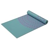 Gaiam Yoga Mat - Premium 6mm Print Reversible Extra Thick Non Slip Exercise & Fitness Mat for All Types of Yoga, Pilates & Floor Workouts (68' x 24' x 6mm Thick) Aqua Trance