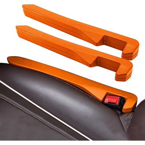 Uisky AA 2PCS PU Leather Car Seat Gap Filler, Between Seat and Console Leak-proof plug Universal Fit Vehicle Car Interior Accessories Women Men (Orange)