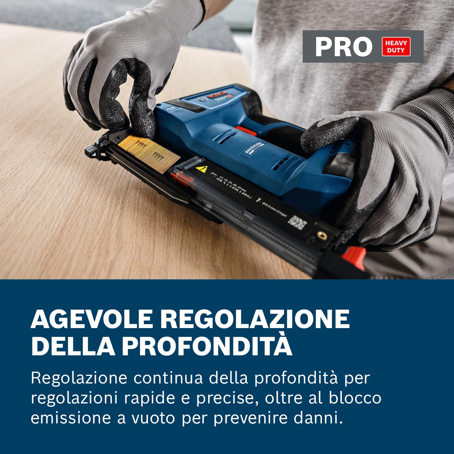 Bosch Professional 18V System Chiodatrice per legno a batteria GNH 18V-35 (rinculo ridotto, motore brushless, incl. gancio per cintura, L-BOXX 136)