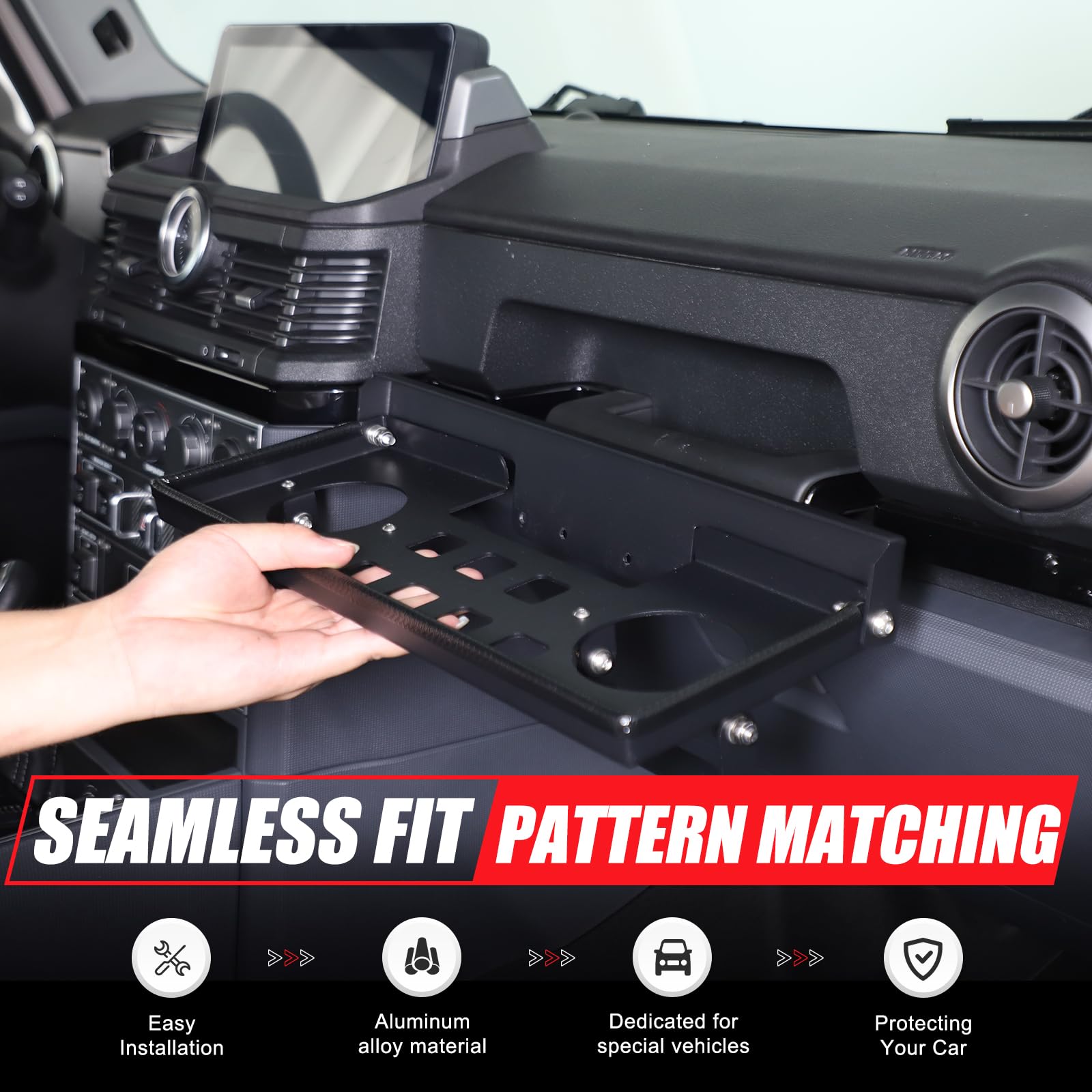 Car Co-Pilot Multi-Function Storage Tray Cup Holder Expander Compatible with INEOS Grenadier 2022-2025 Accessories Aluminum Alloy Co-Pilot Foldable — view 4