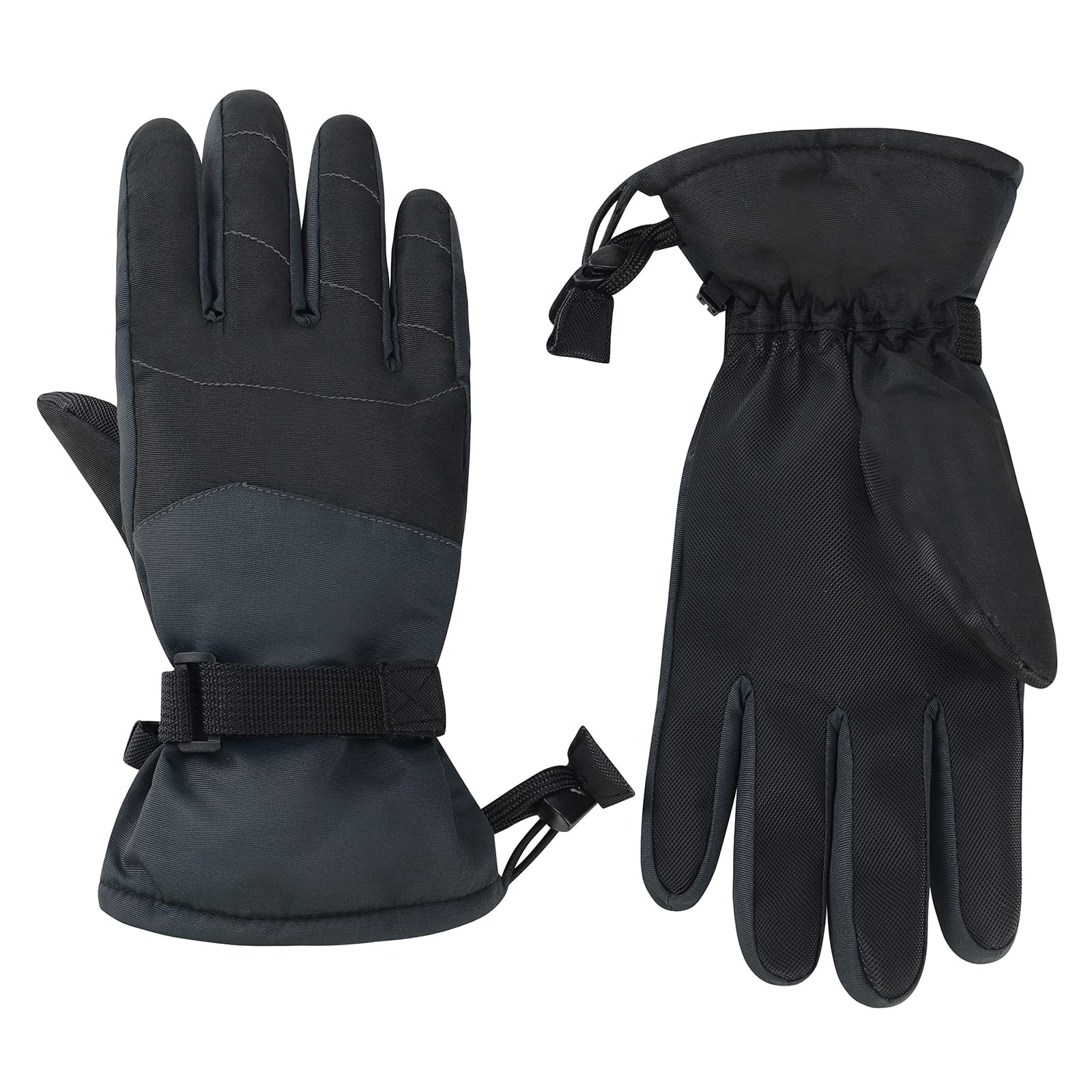 Guanti per bambini per l'inverno impermeabili bambini neve sci guanti ragazzi ragazze guanti caldi guanti da neve nero M