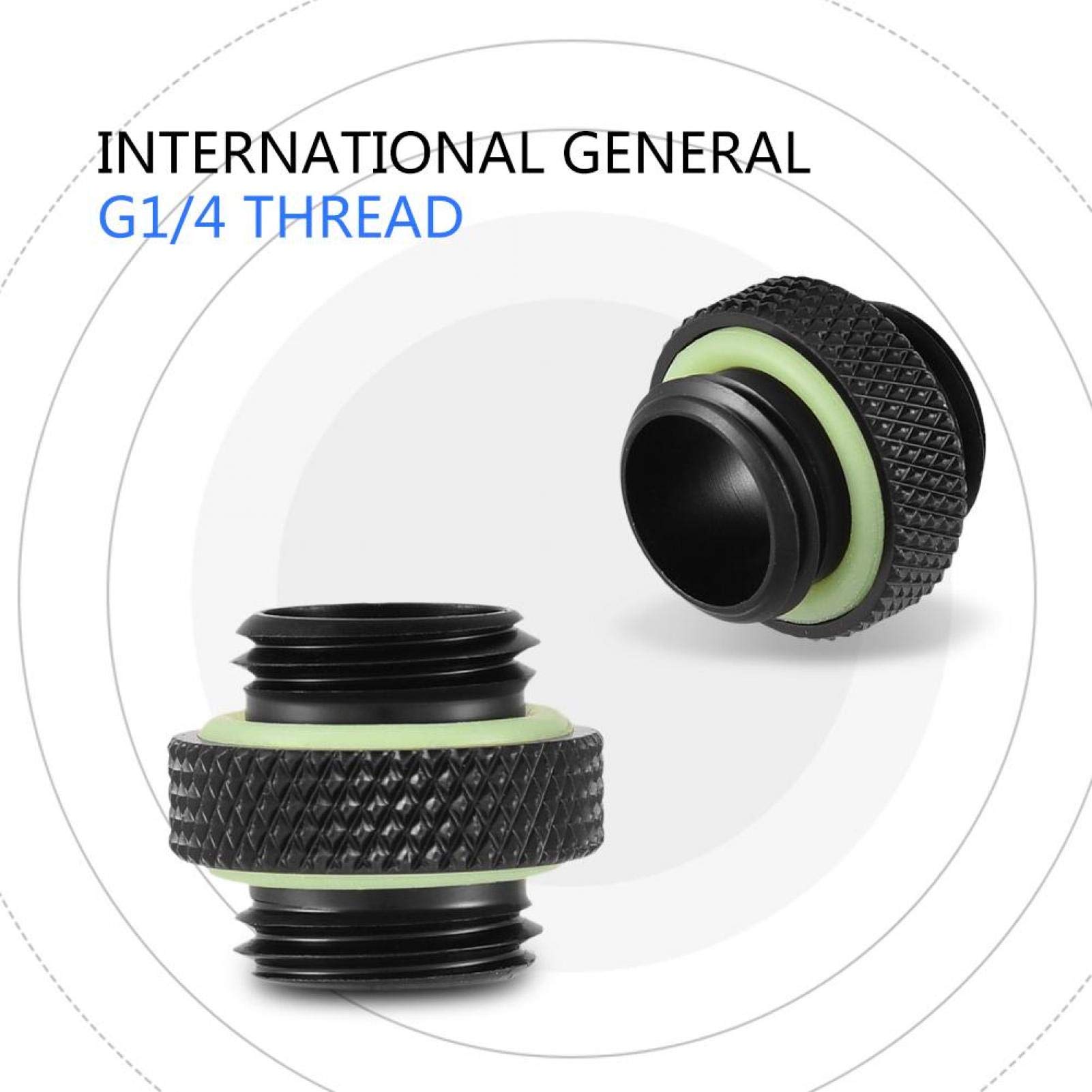 Wasserkühlung Fittings G1/4 Zoll 2er Set - Messing Fittings Für PC Wasserkühlung Schwarz