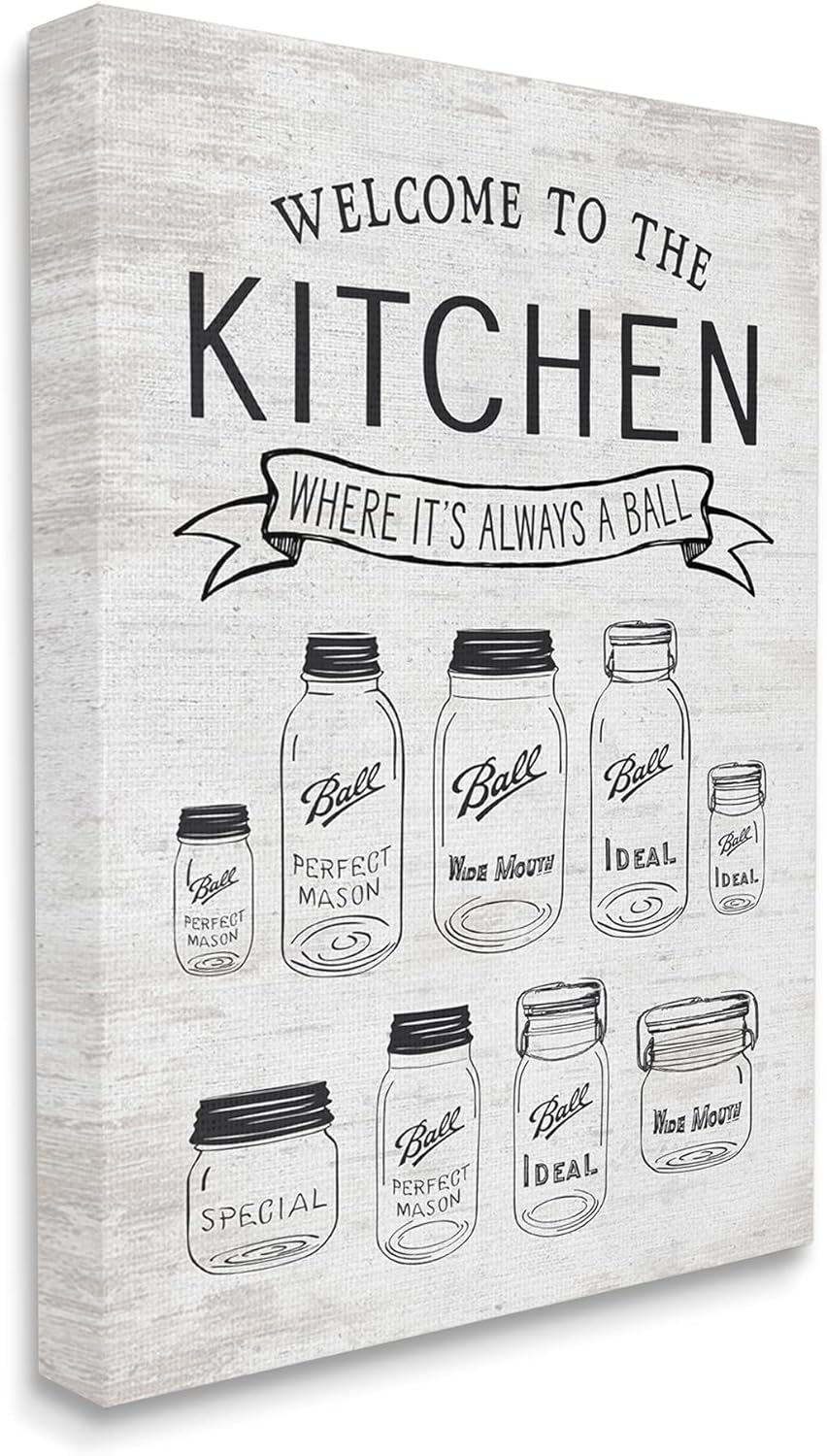 Stupell Industries Kitchen Where It's A Ball Pun Country Jars